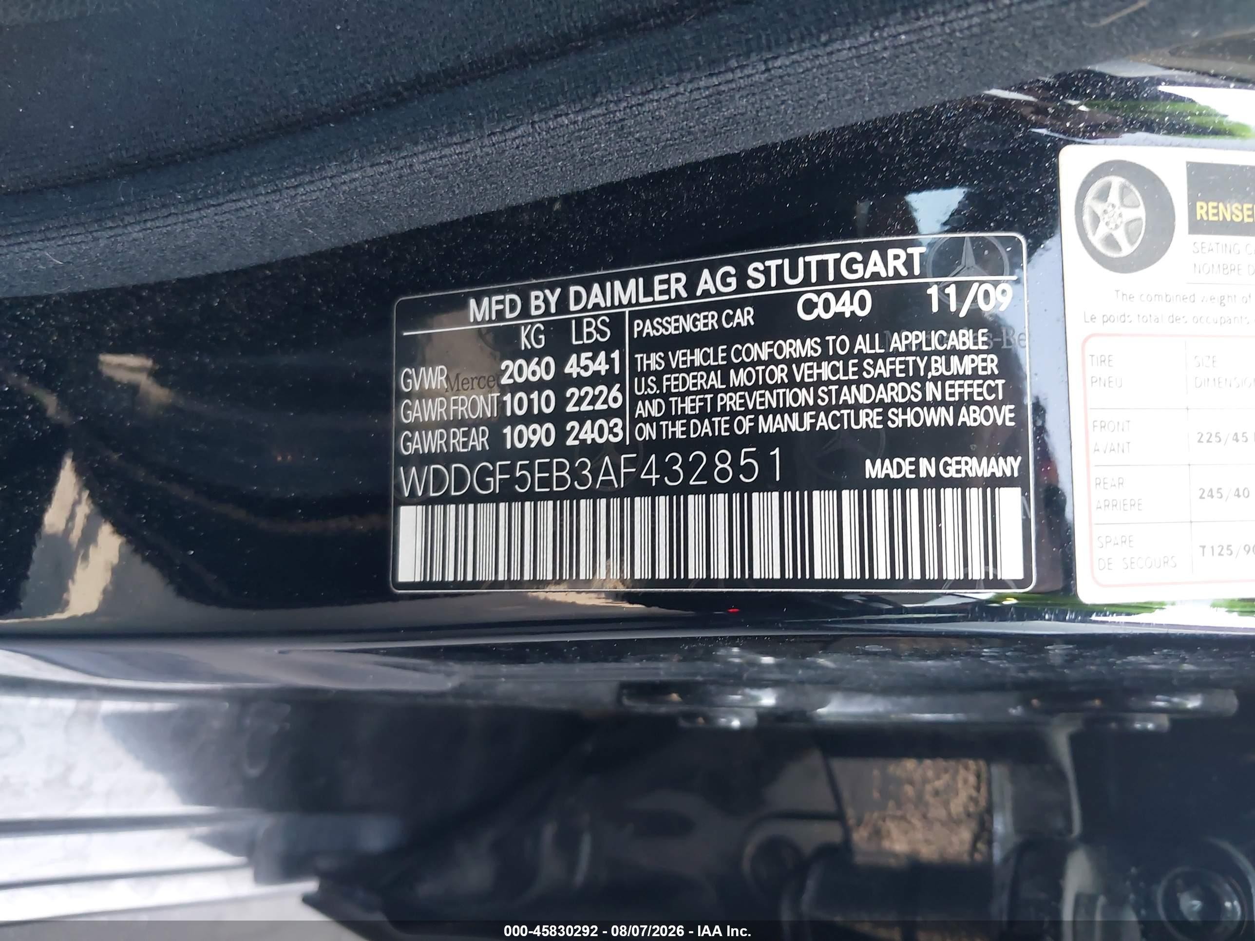 2010 Mercedes-benz C 300 Sport Black vin: WDDGF5EB3AF432851