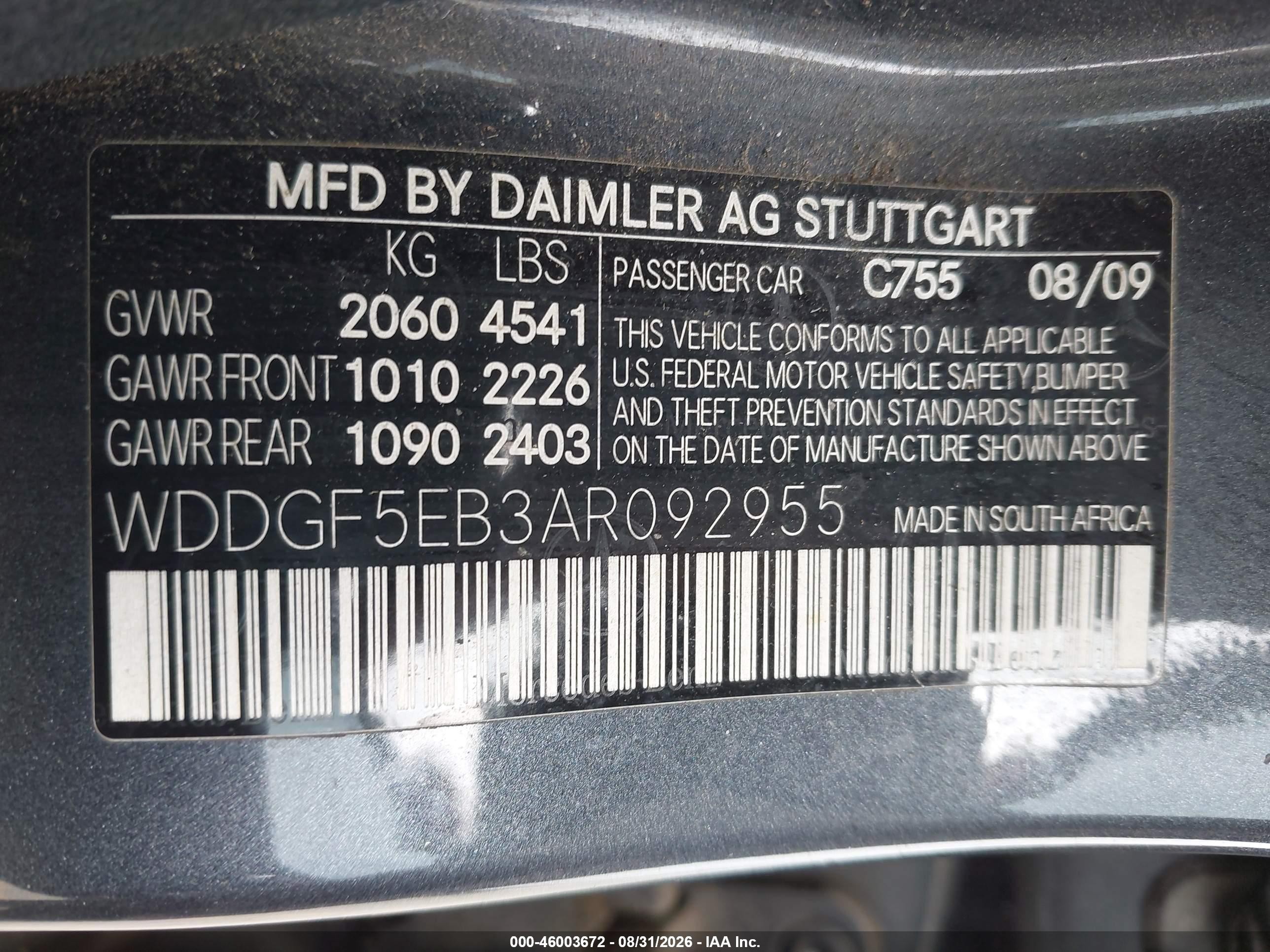 2010 Mercedes-benz C 300 Luxury/sport Gray vin: WDDGF5EB3AR092955