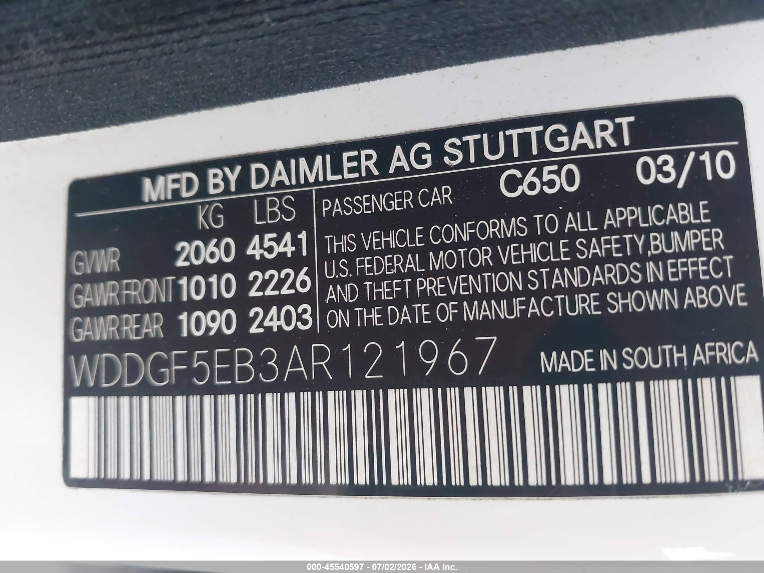 2010 Mercedes-benz C 300 Luxury/sport Белый vin: WDDGF5EB3AR121967