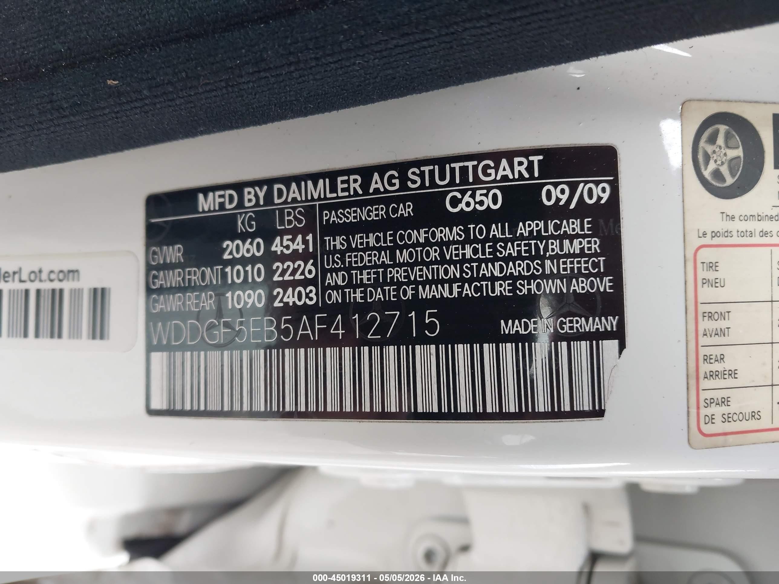 2010 Mercedes-benz C 300 Luxury/sport Белый vin: WDDGF5EB5AF412715