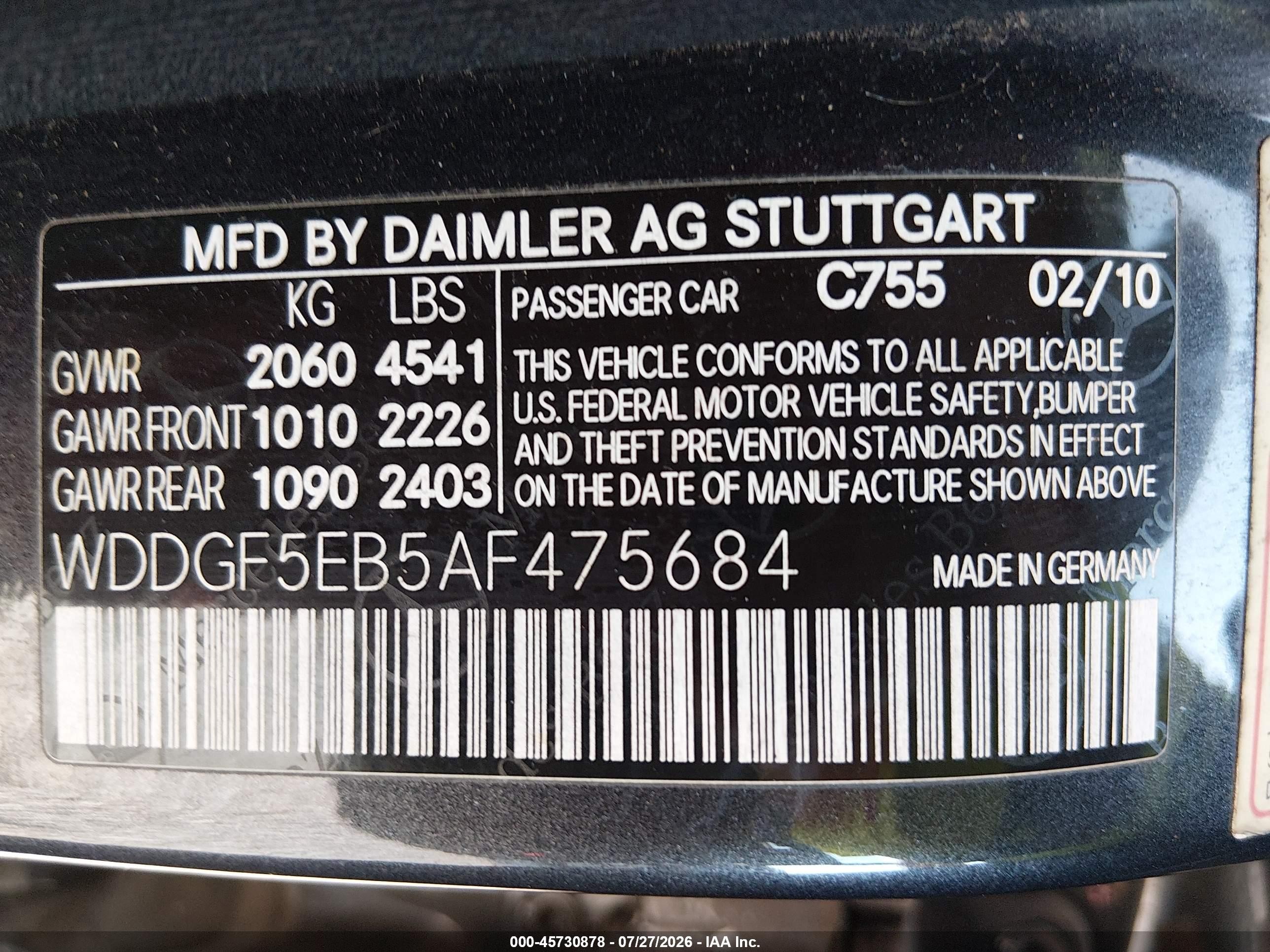 2010 Mercedes-benz C 300 Luxury/sport Черный vin: WDDGF5EB5AF475684