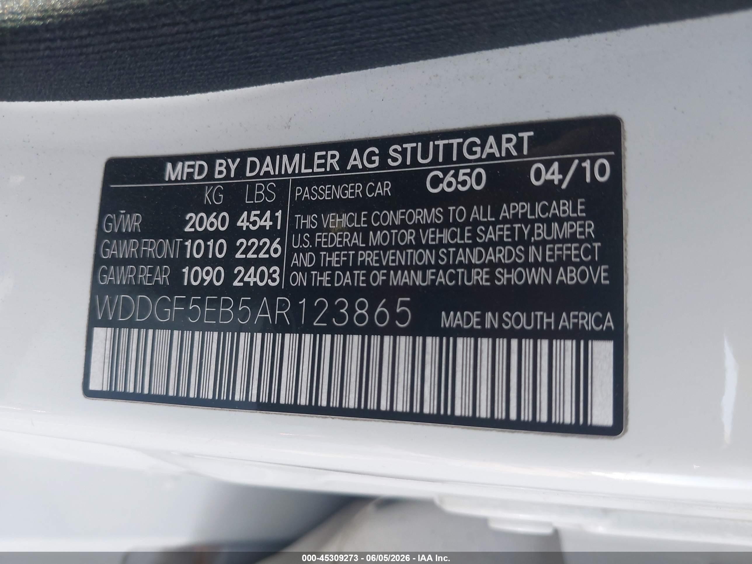 2010 Mercedes-benz C 300 Sport White vin: WDDGF5EB5AR123865