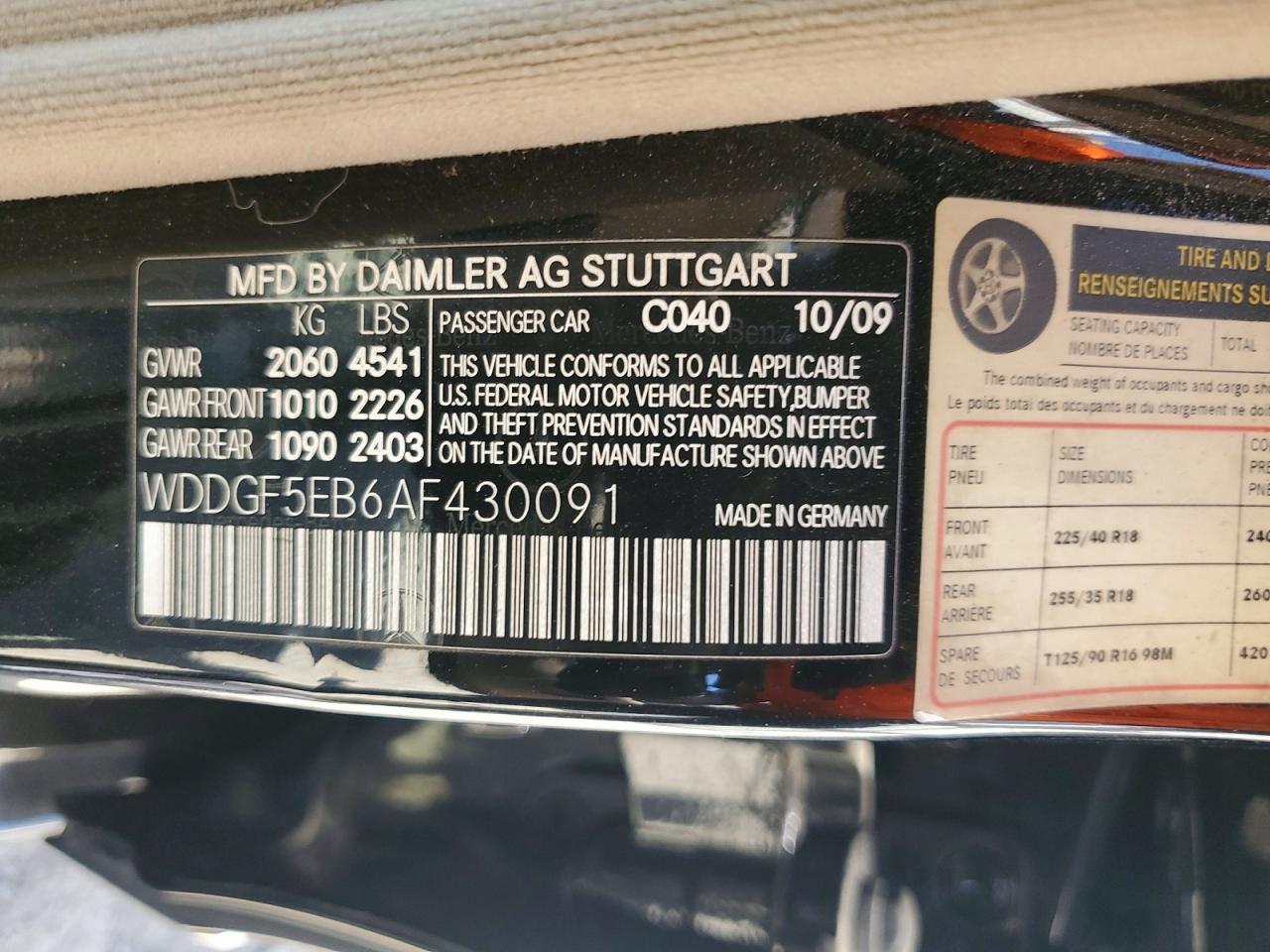 2010 Mercedes-benz C 300 Black vin: WDDGF5EB6AF430091