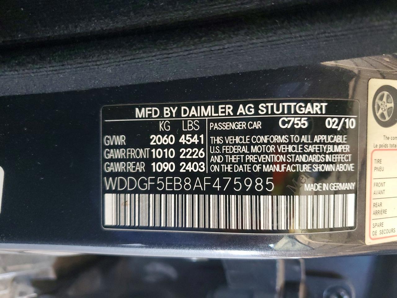 2010 Mercedes-benz C 300 Charcoal vin: WDDGF5EB8AF475985