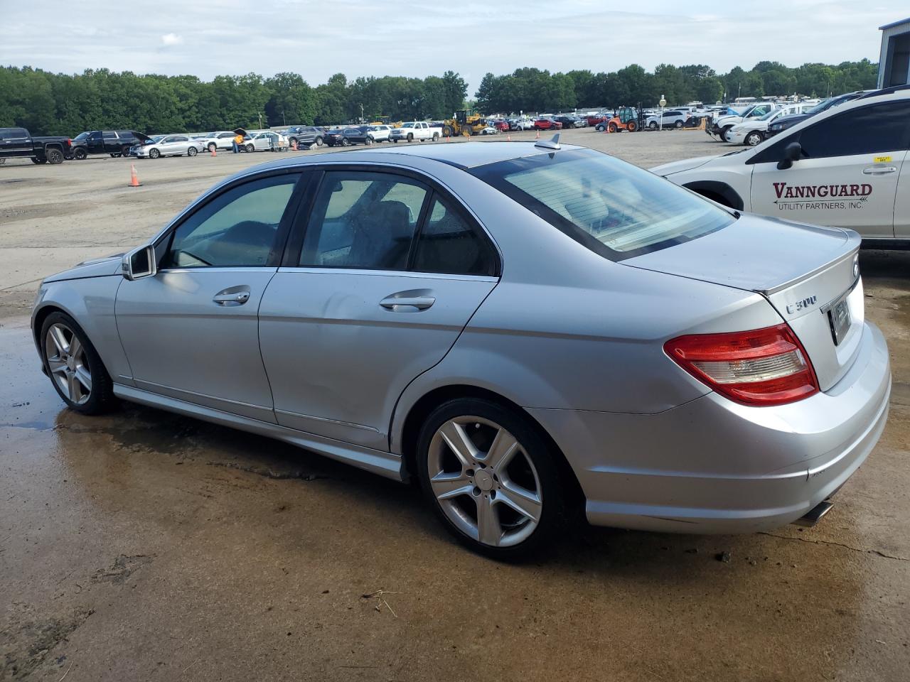 2011 Mercedes-benz C 300 Silver vin: WDDGF5EB9BR139942 Damage: Left Qtr Panel, Dent(S) W/No Paint Dmg, 6 To 7 Inches
