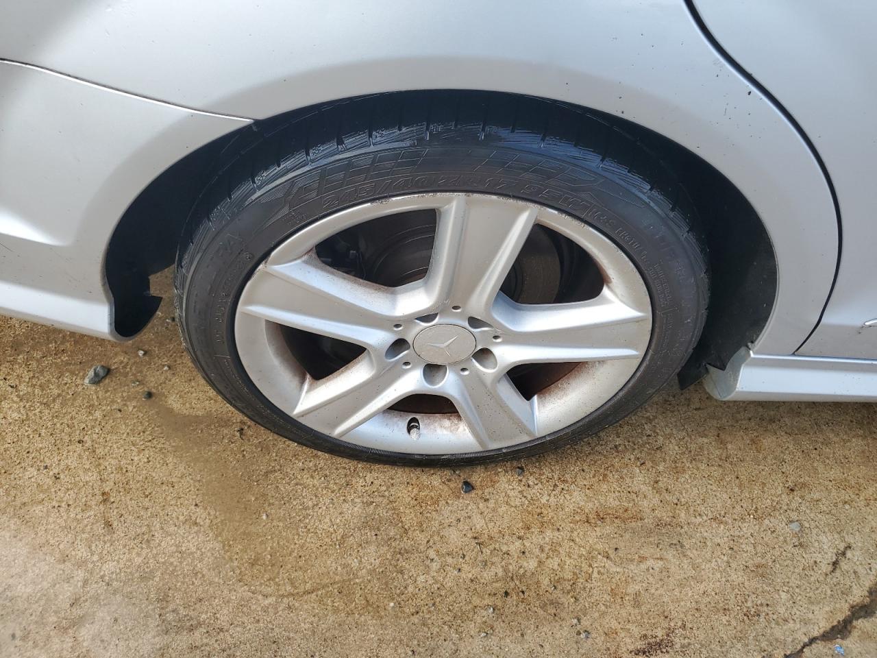 2011 Mercedes-benz C 300 Silver vin: WDDGF5EB9BR139942 Damage: Right Rear Wheel, Curb Rash, 4 To 5 Inches