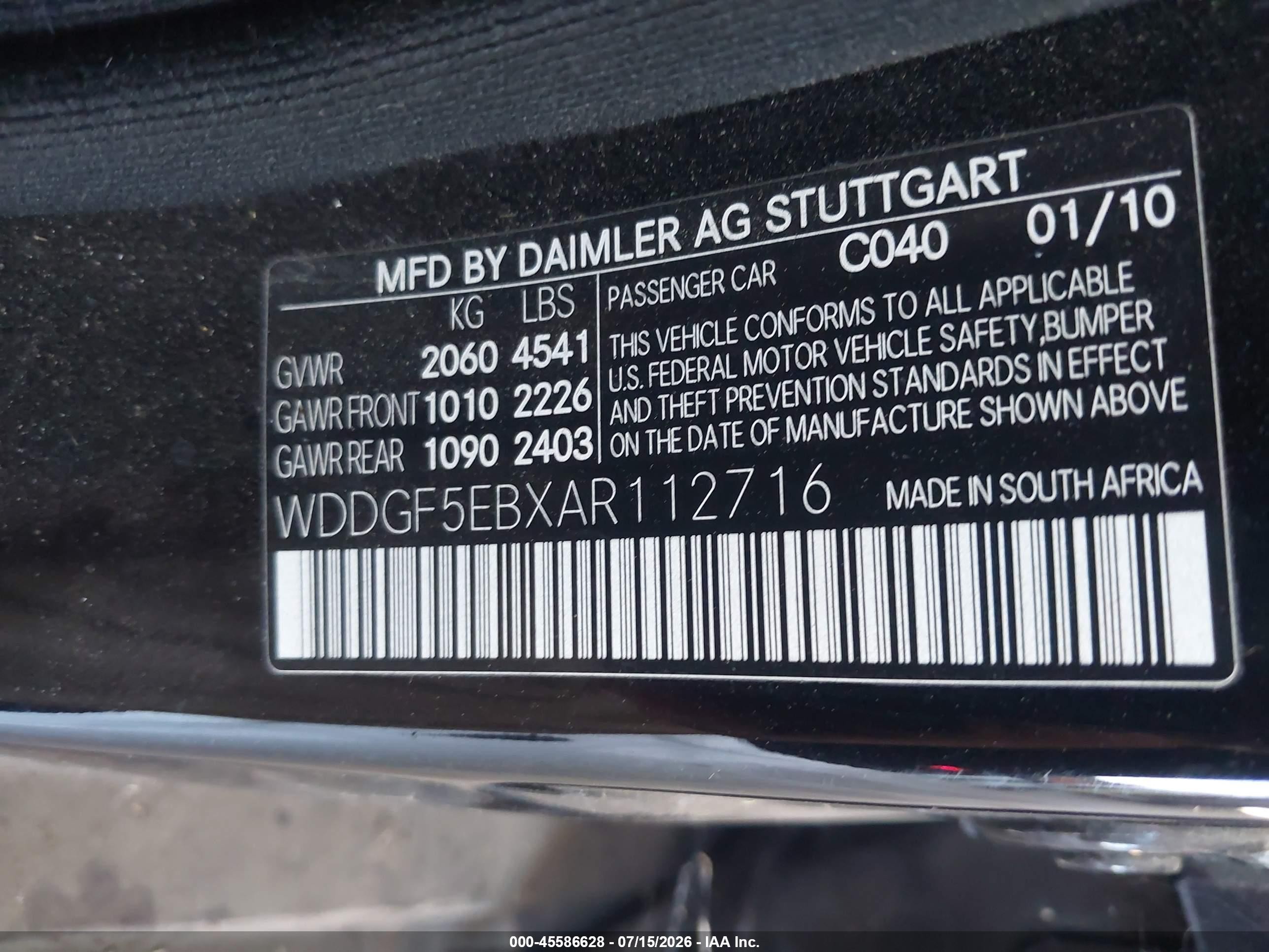2010 Mercedes-benz C 300 Black vin: WDDGF5EBXAR112716