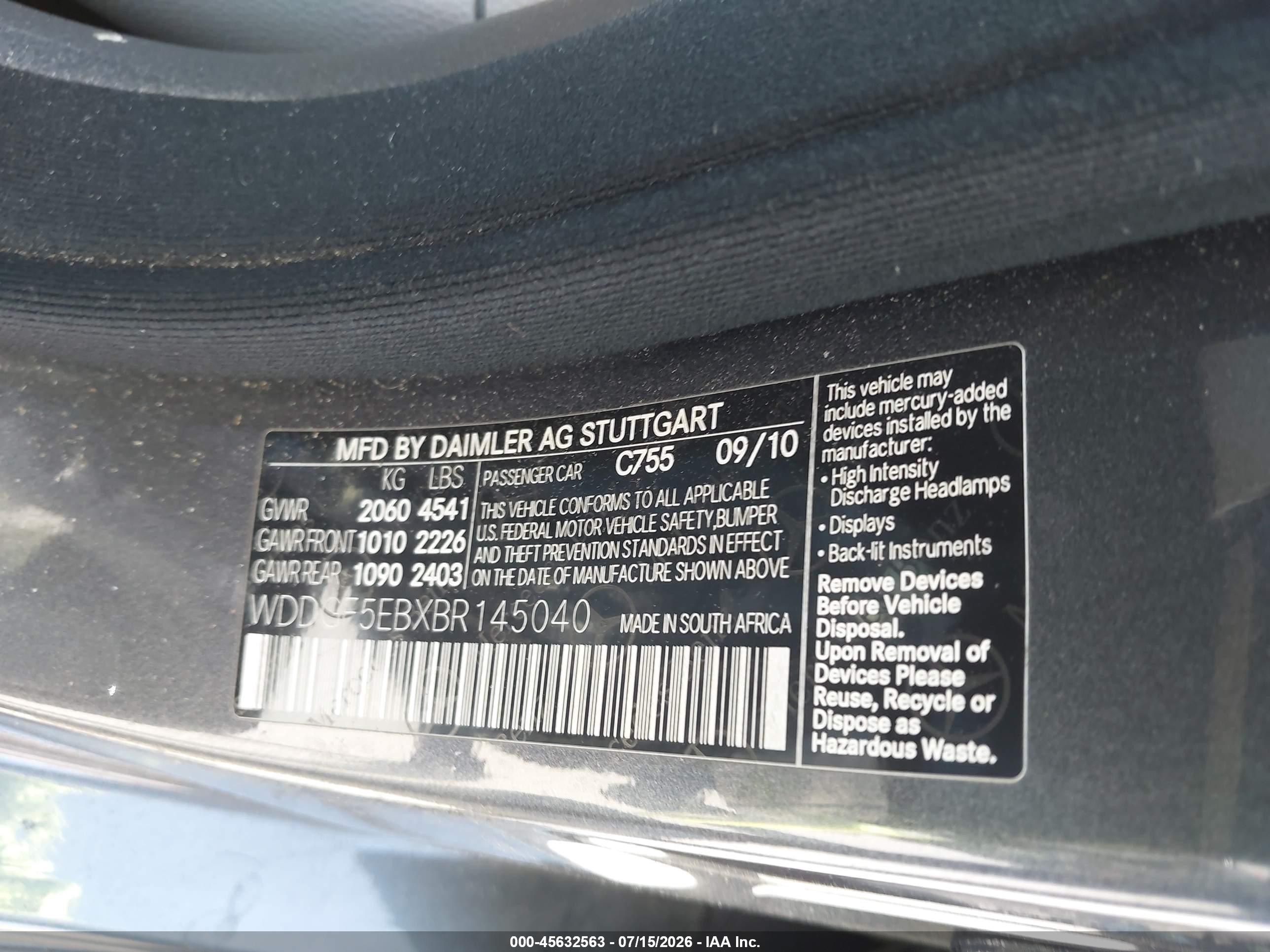 2011 Mercedes-benz C 300 Luxury/sport Gray vin: WDDGF5EBXBR145040