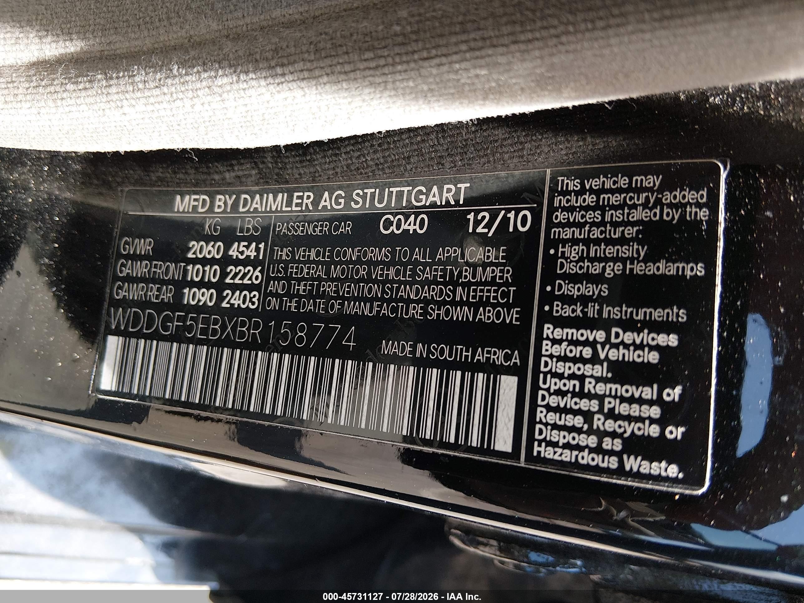 2011 Mercedes-benz C 300 Luxury/sport Black vin: WDDGF5EBXBR158774