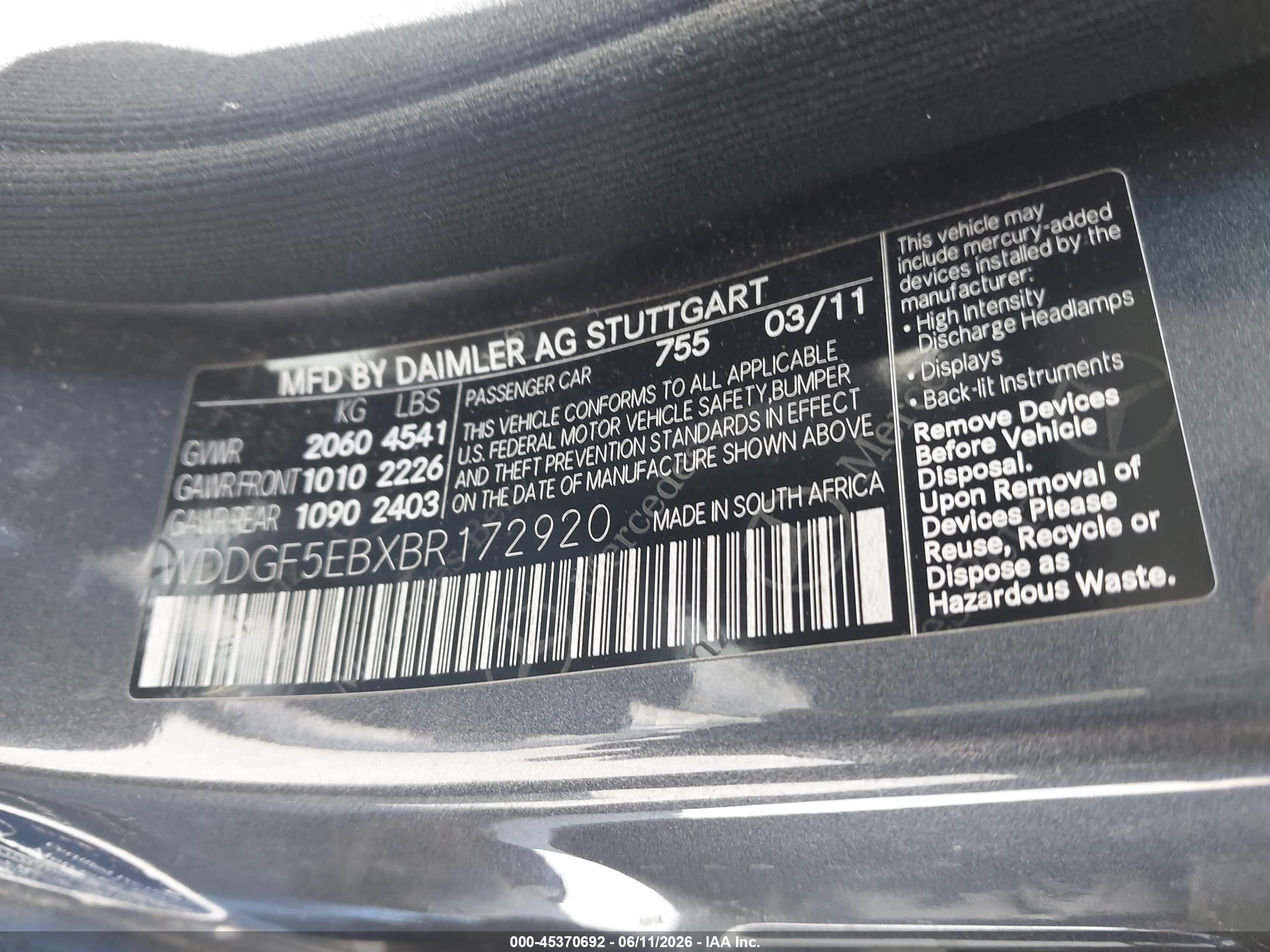 2011 Mercedes-benz C 300 Sport Gray vin: WDDGF5EBXBR172920