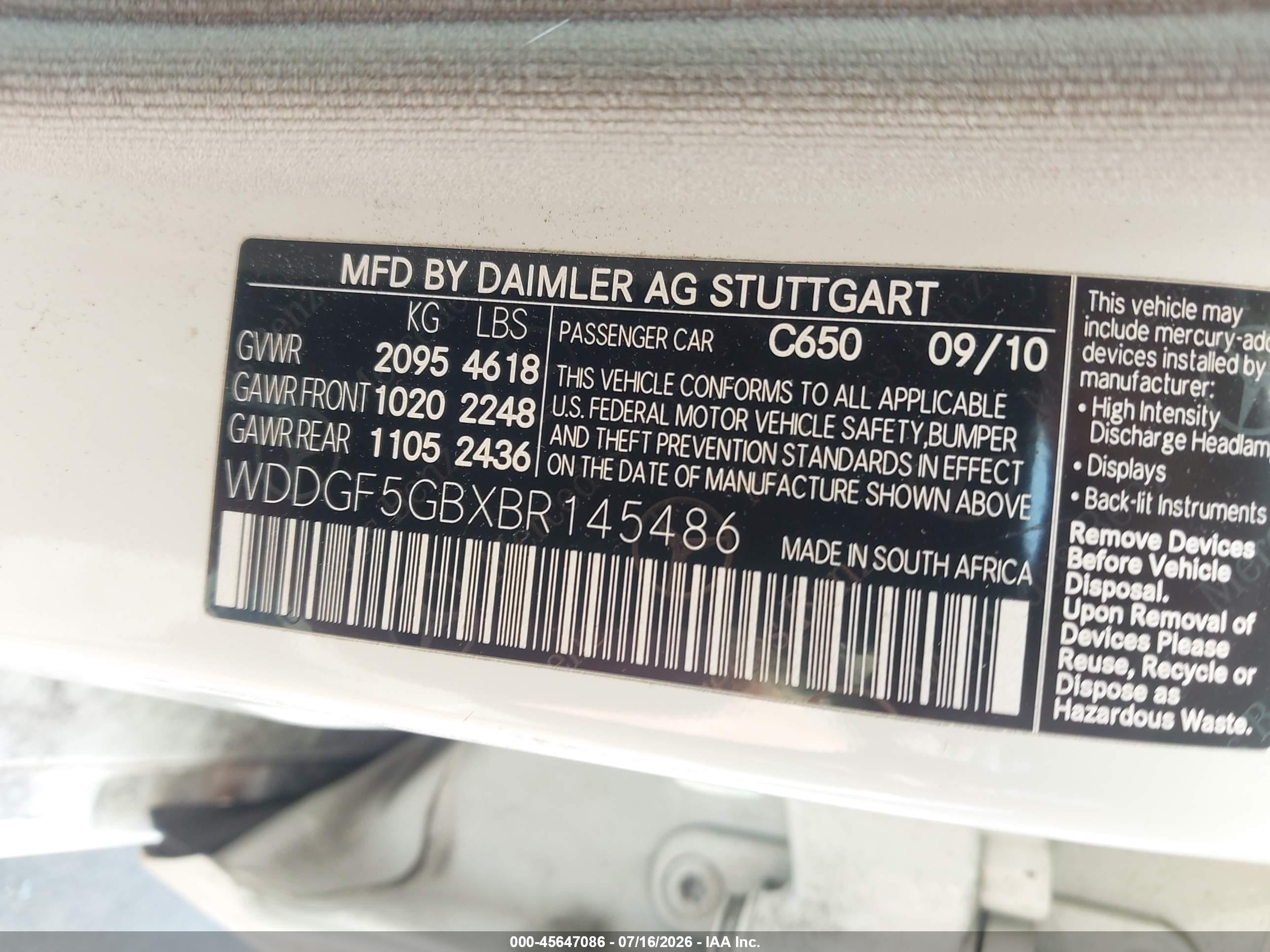 2011 Mercedes-benz C 350 Sport White vin: WDDGF5GBXBR145486