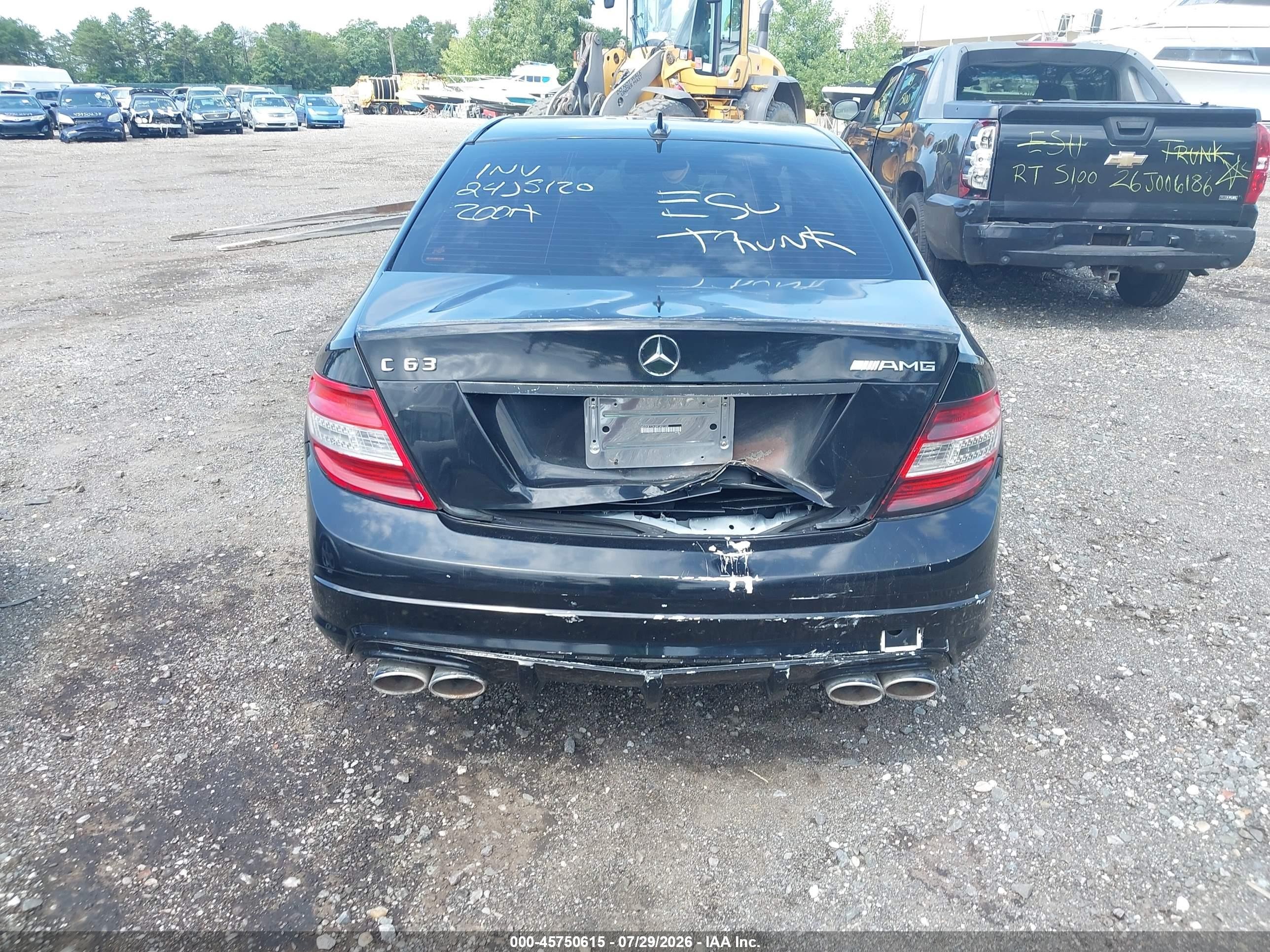 2009 Mercedes-benz C 63 Amg   Black vin: WDDGF77X39F302102