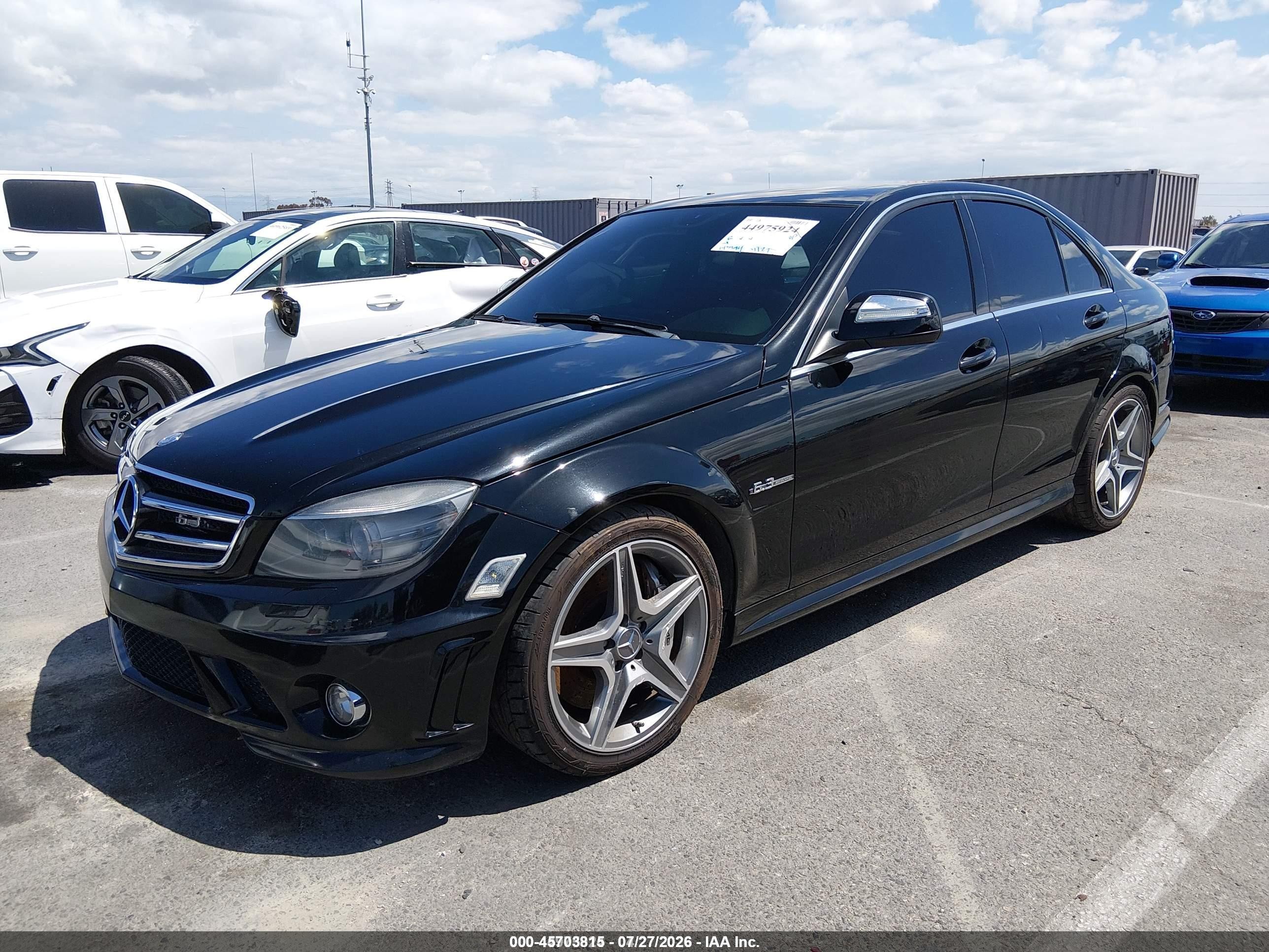 2009 Mercedes-benz C 63 Amg   Black vin: WDDGF77X89F204294