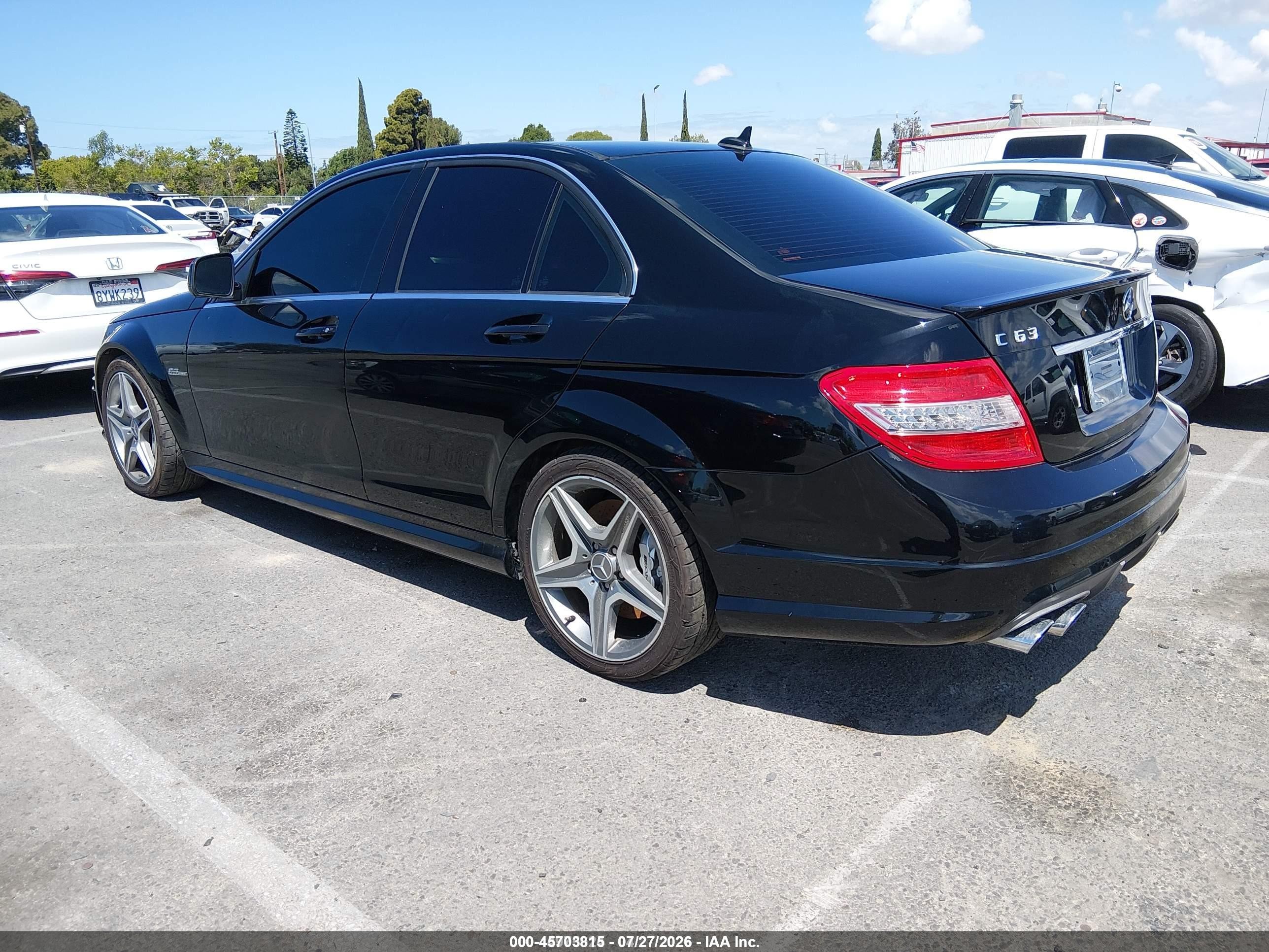 2009 Mercedes-benz C 63 Amg   Black vin: WDDGF77X89F204294