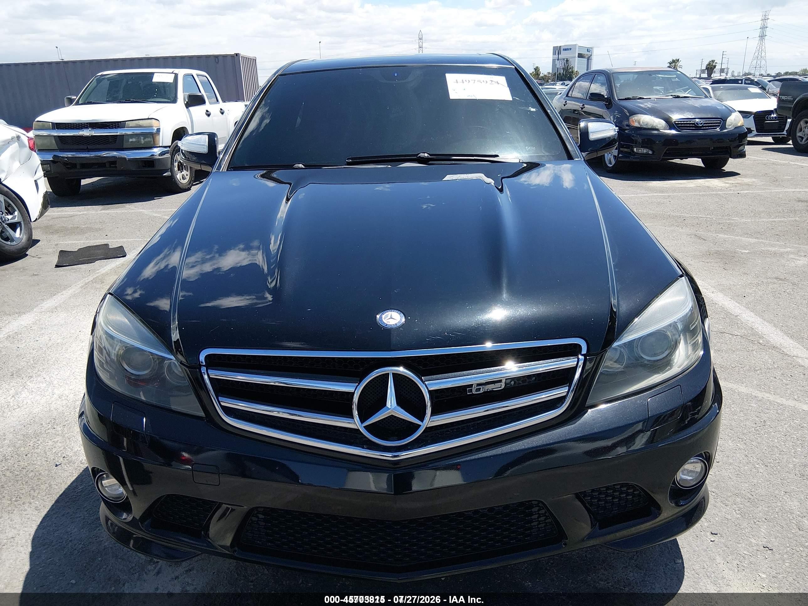 2009 Mercedes-benz C 63 Amg   Black vin: WDDGF77X89F204294
