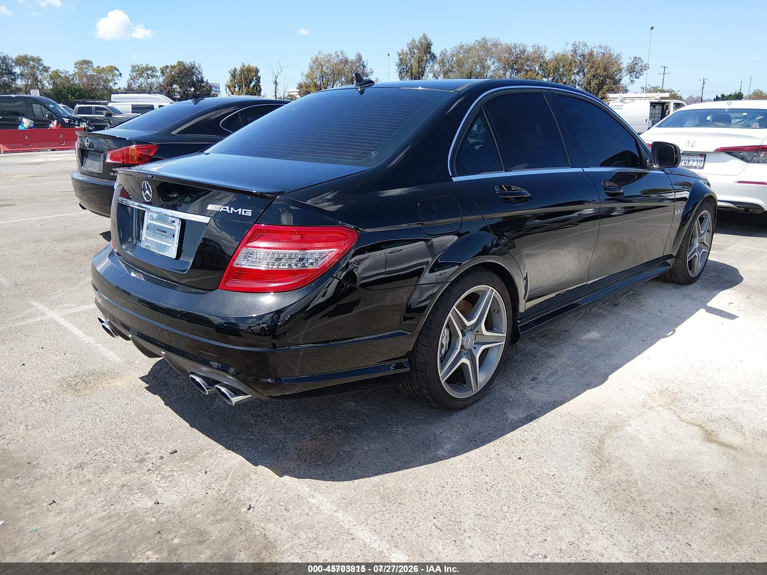 2009 Mercedes-benz C 63 Amg   Black vin: WDDGF77X89F204294