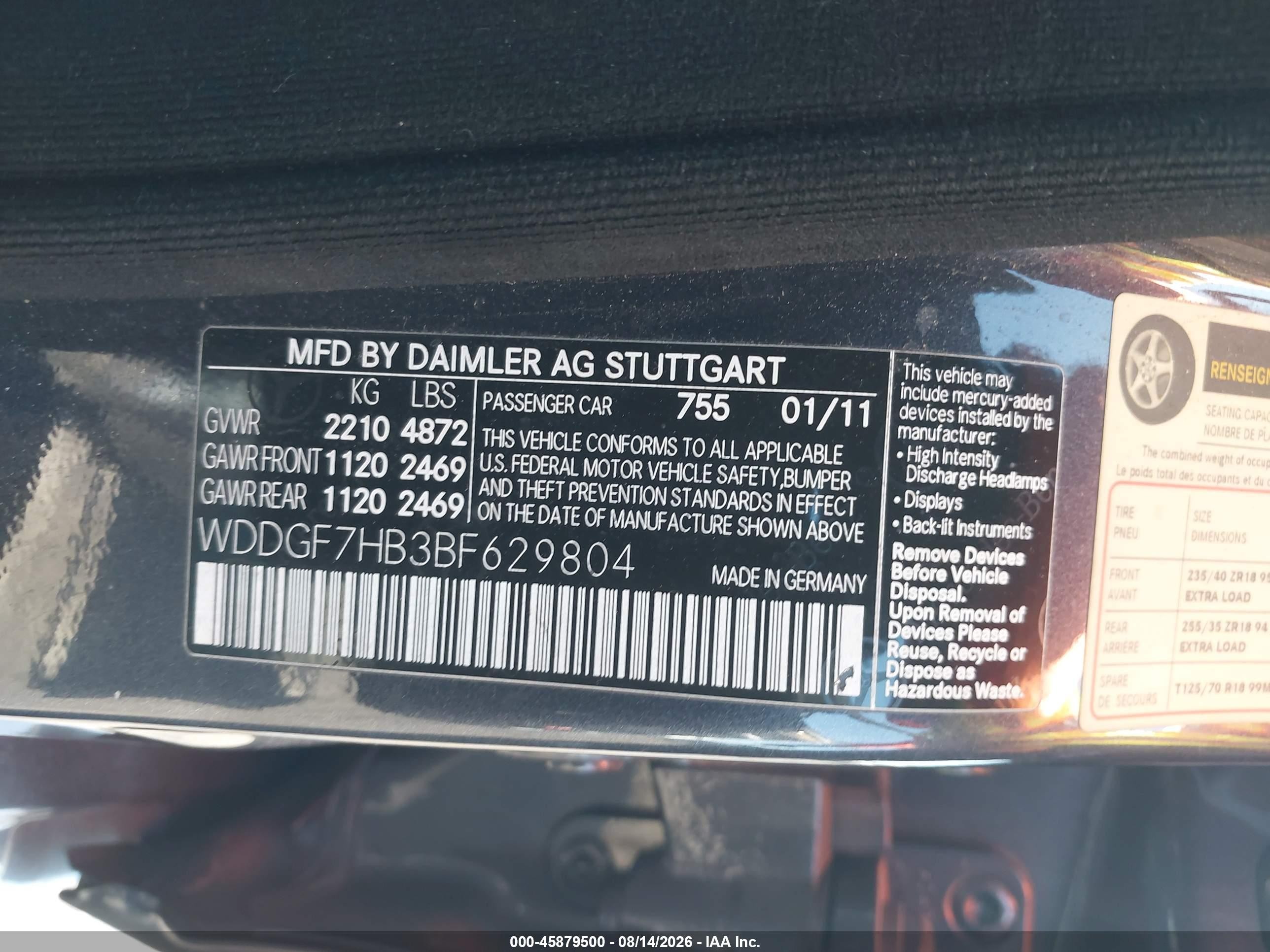 2011 Mercedes-benz C 63 Amg   Gray vin: WDDGF7HB3BF629804