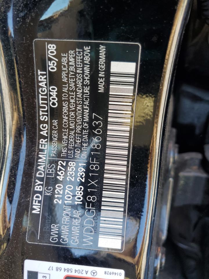 2008 Mercedes-benz C 300 4matic Black vin: WDDGF81X18F186637