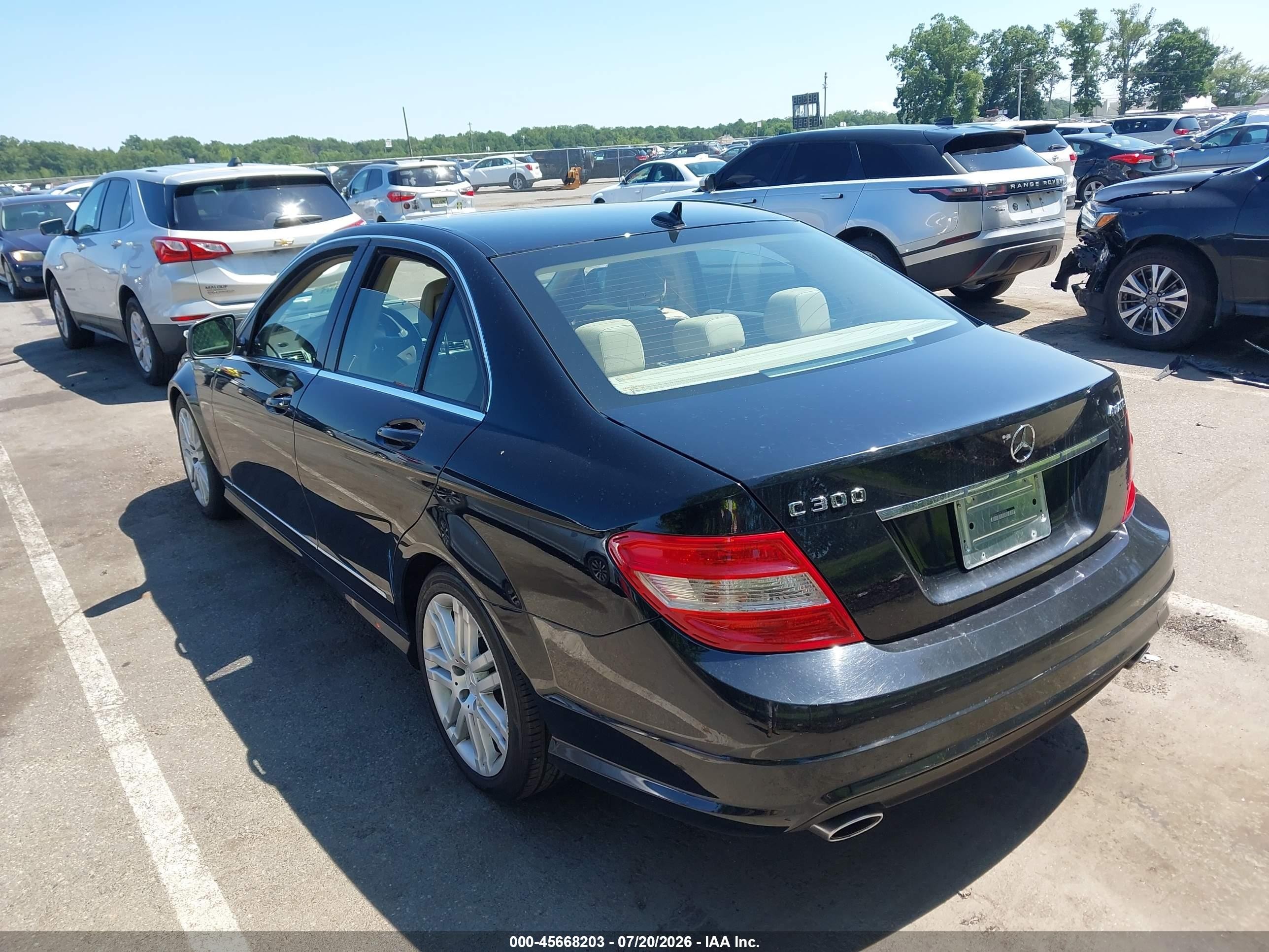 2009 Mercedes-benz C 300 Luxury 4matic/sport 4matic Black vin: WDDGF81X29F330374
