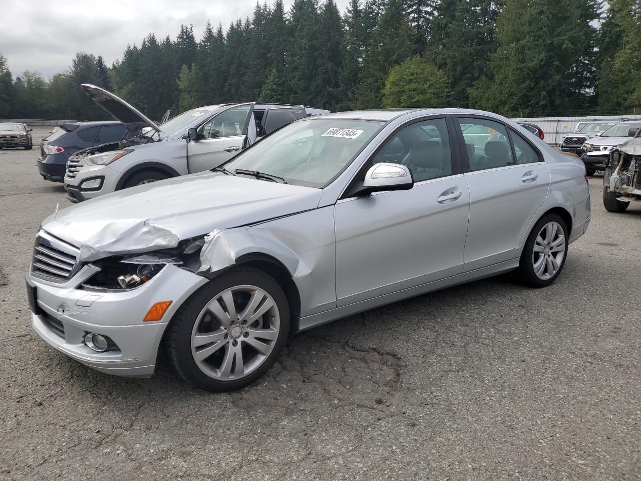 2008 Mercedes-benz C 300 4matic Silver vin: WDDGF81X38F150903