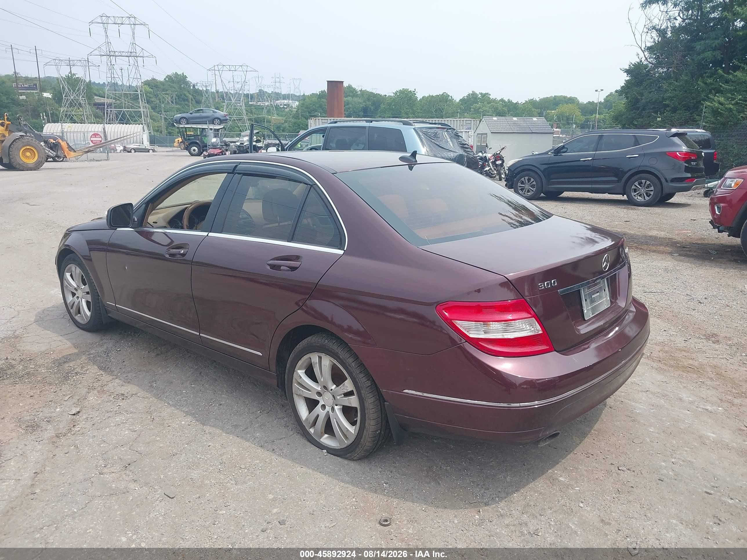 2008 Mercedes-benz C 300 Luxury 4matic Burgundy vin: WDDGF81X48F063396