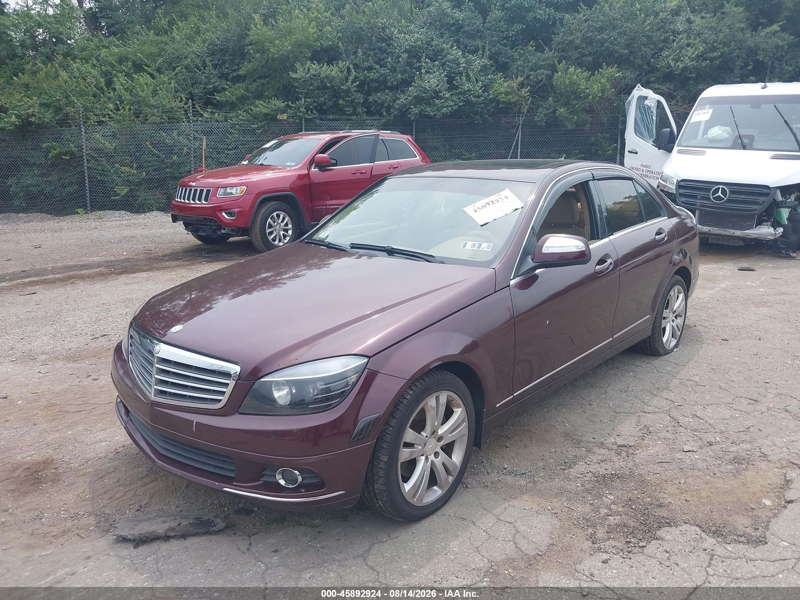 2008 Mercedes-benz C 300 Luxury 4matic Burgundy vin: WDDGF81X48F063396