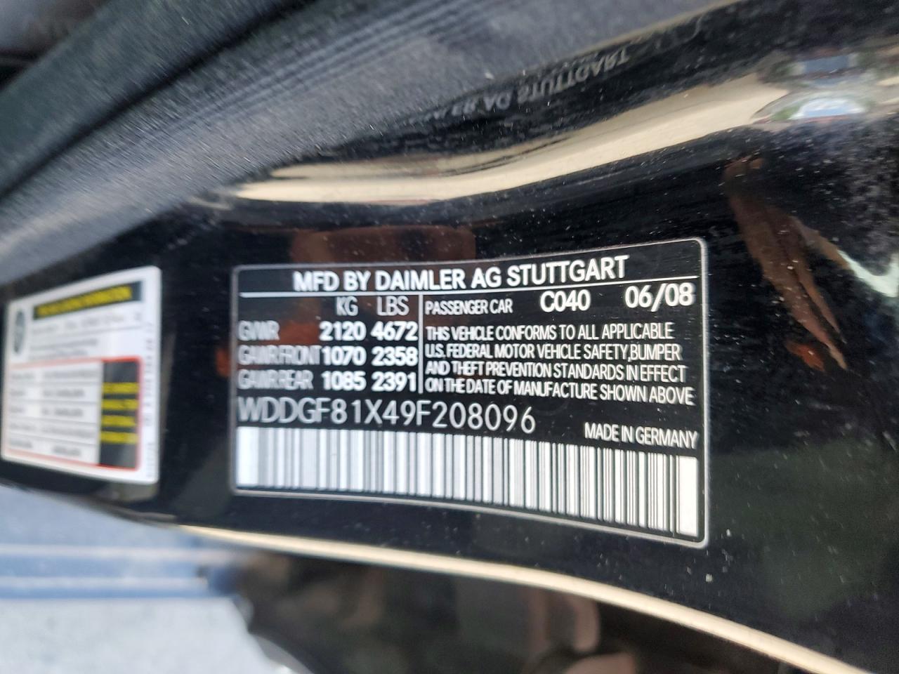 2009 Mercedes-benz C 300 4matic Black vin: WDDGF81X49F208096
