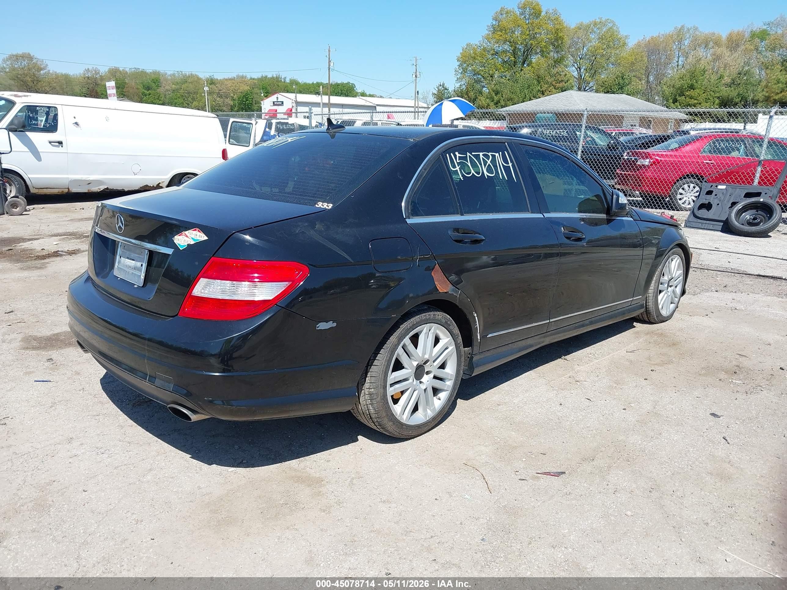 2009 Mercedes-benz C 300 Sport 4matic Black vin: WDDGF81X49F299385