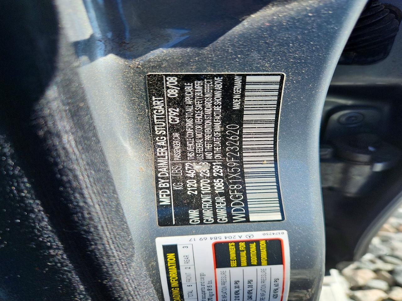 2009 Mercedes-benz C 300 4matic Серебряный vin: WDDGF81X59F232620