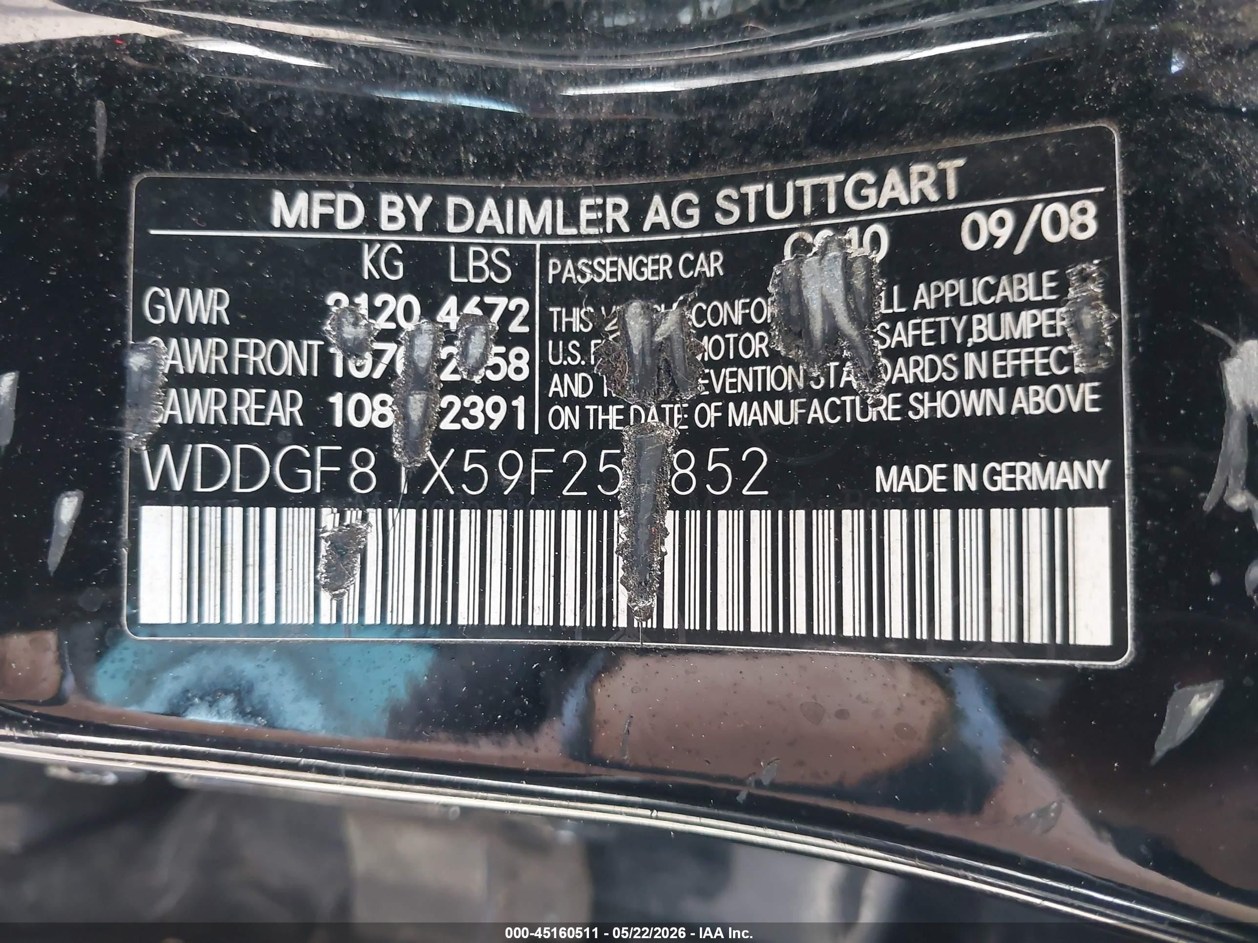 2009 Mercedes-benz C 300 Luxury 4matic/sport 4matic Black vin: WDDGF81X59F252852