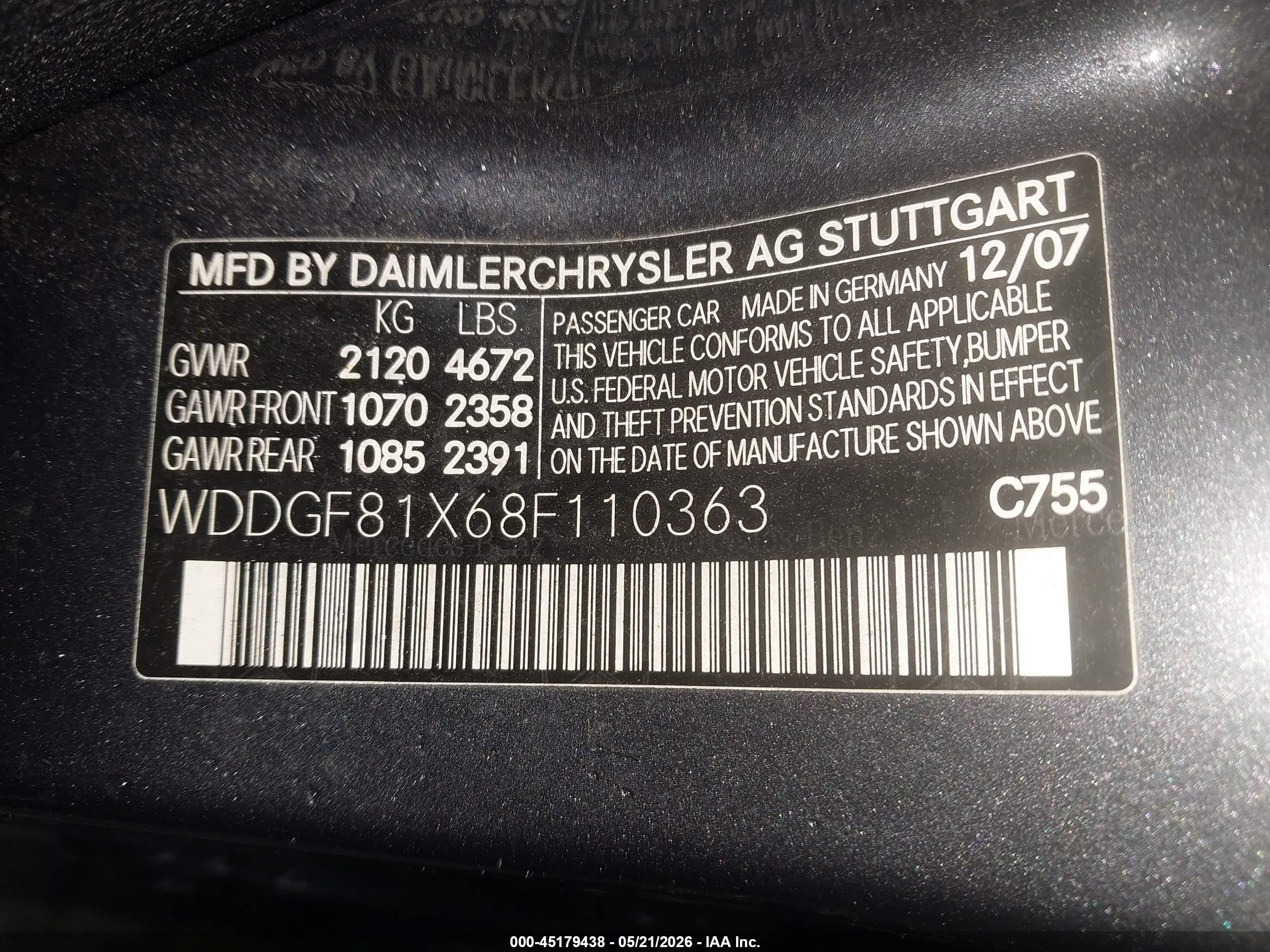 2008 Mercedes-benz C 300 Luxury 4matic/sport 4matic Gray vin: WDDGF81X68F110363