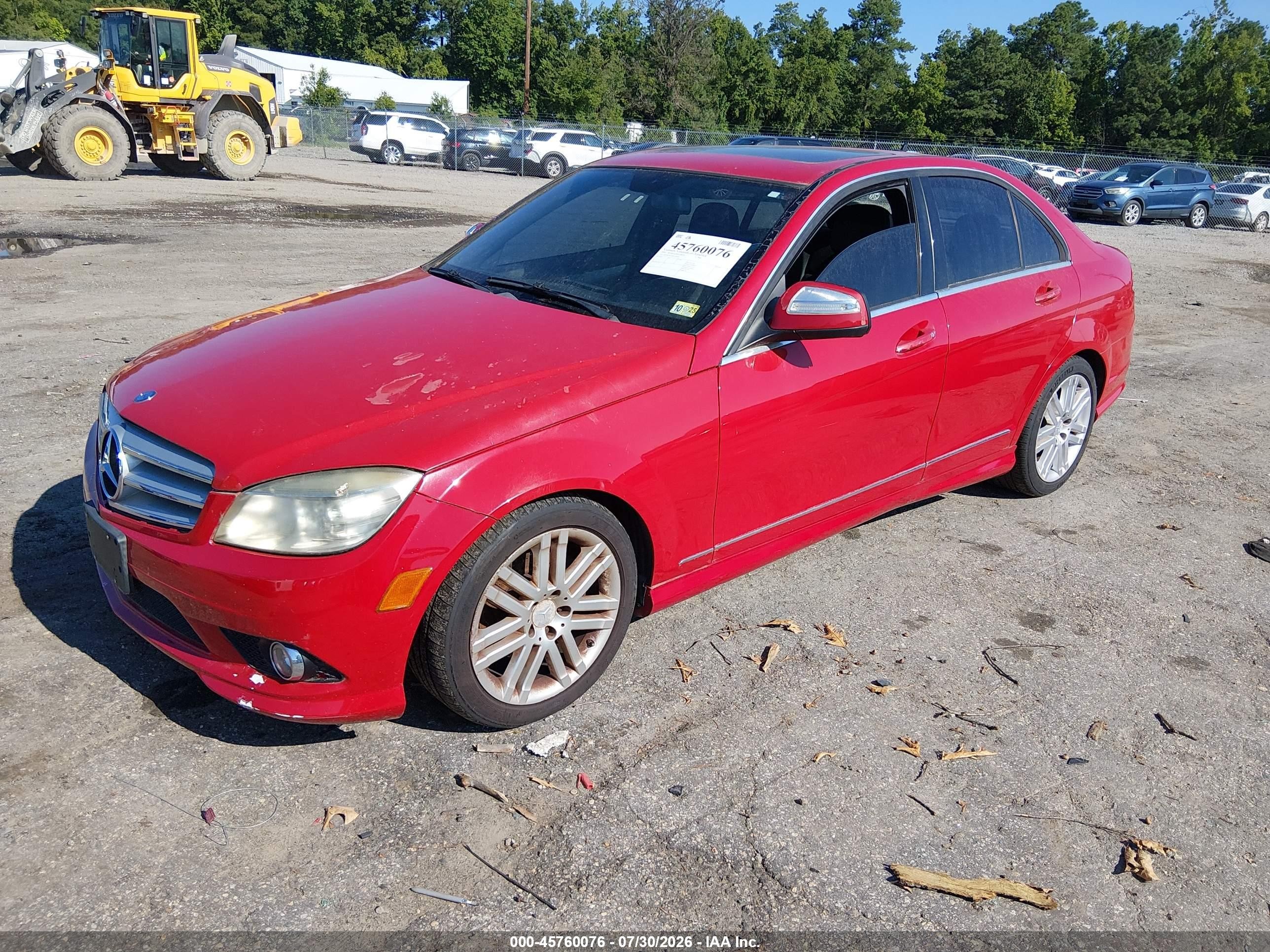 2008 Mercedes-benz C 300 Sport 4matic Red vin: WDDGF81X68F139541
