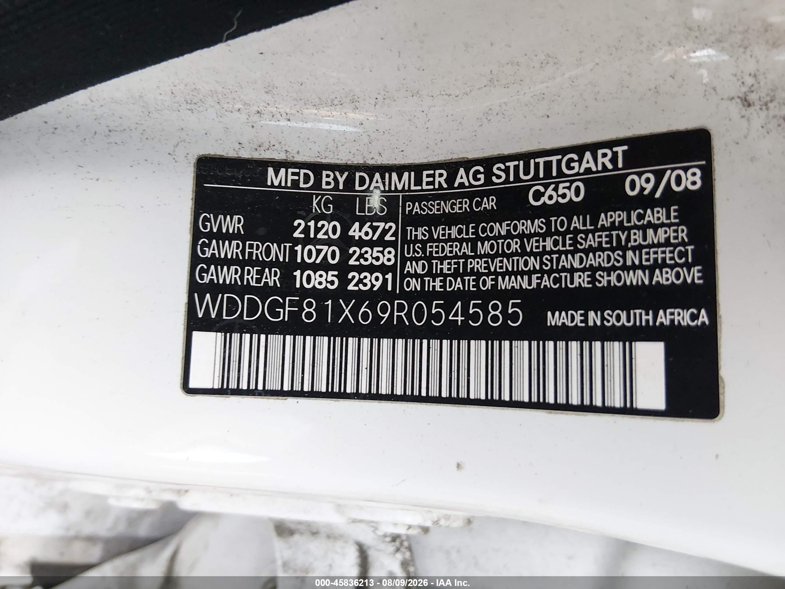 2009 Mercedes-benz C 300 Sport 4matic Белый vin: WDDGF81X69R054585