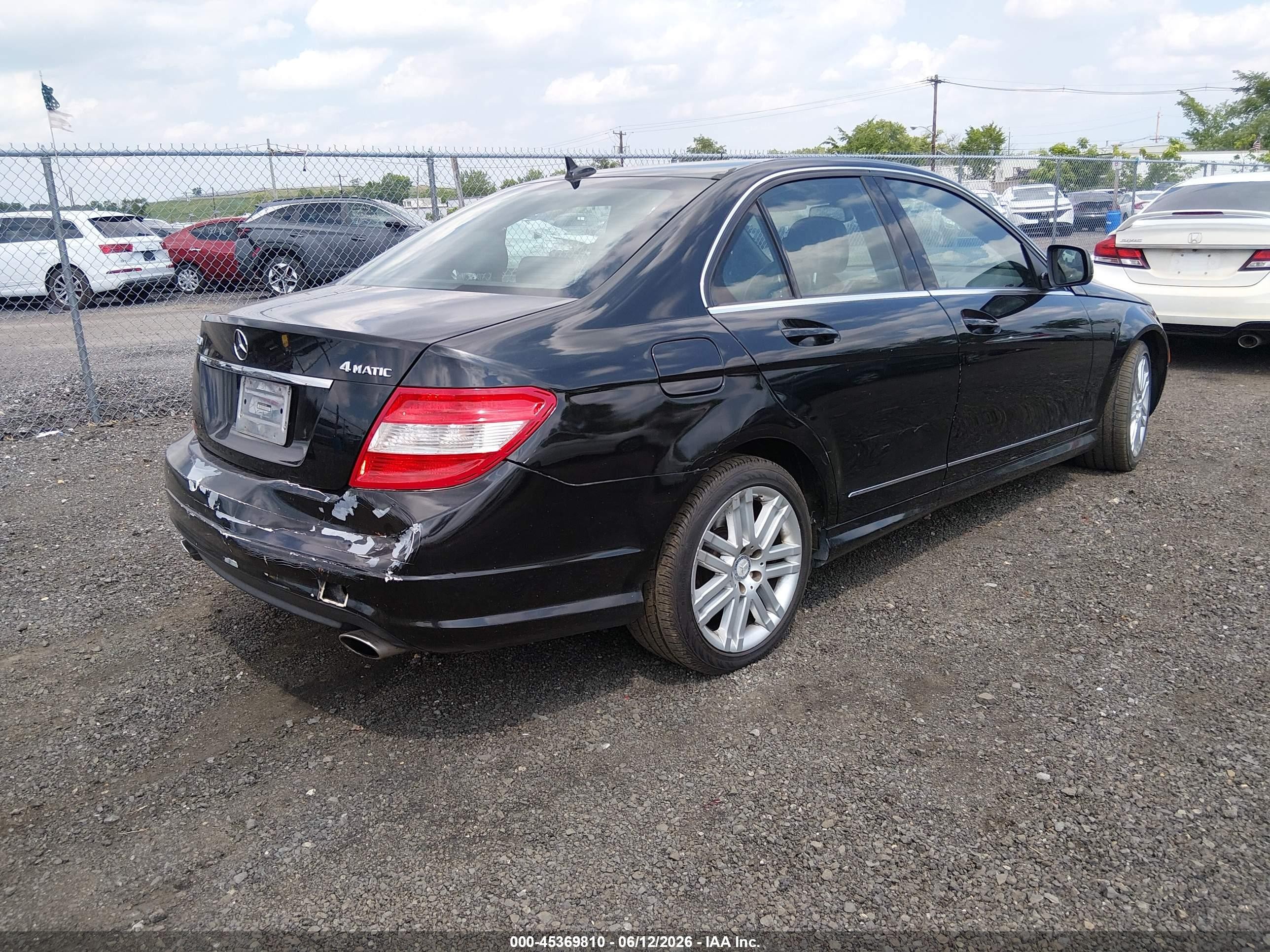 2009 Mercedes-benz C 300 Luxury 4matic/sport 4matic Black vin: WDDGF81X69R056689