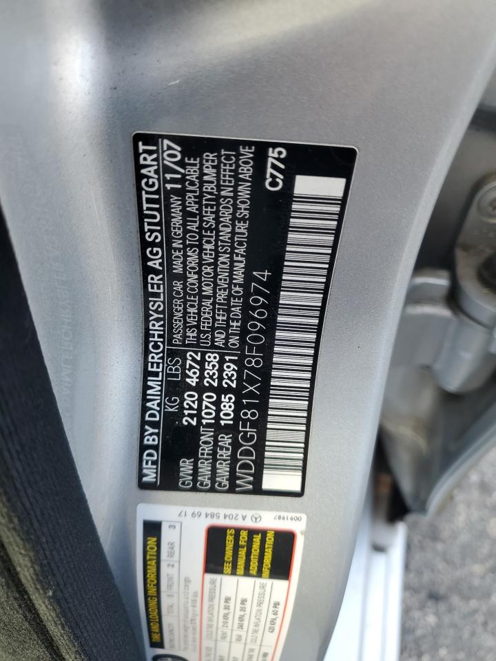 2008 Mercedes-benz C 300 4matic Серебряный vin: WDDGF81X78F096974