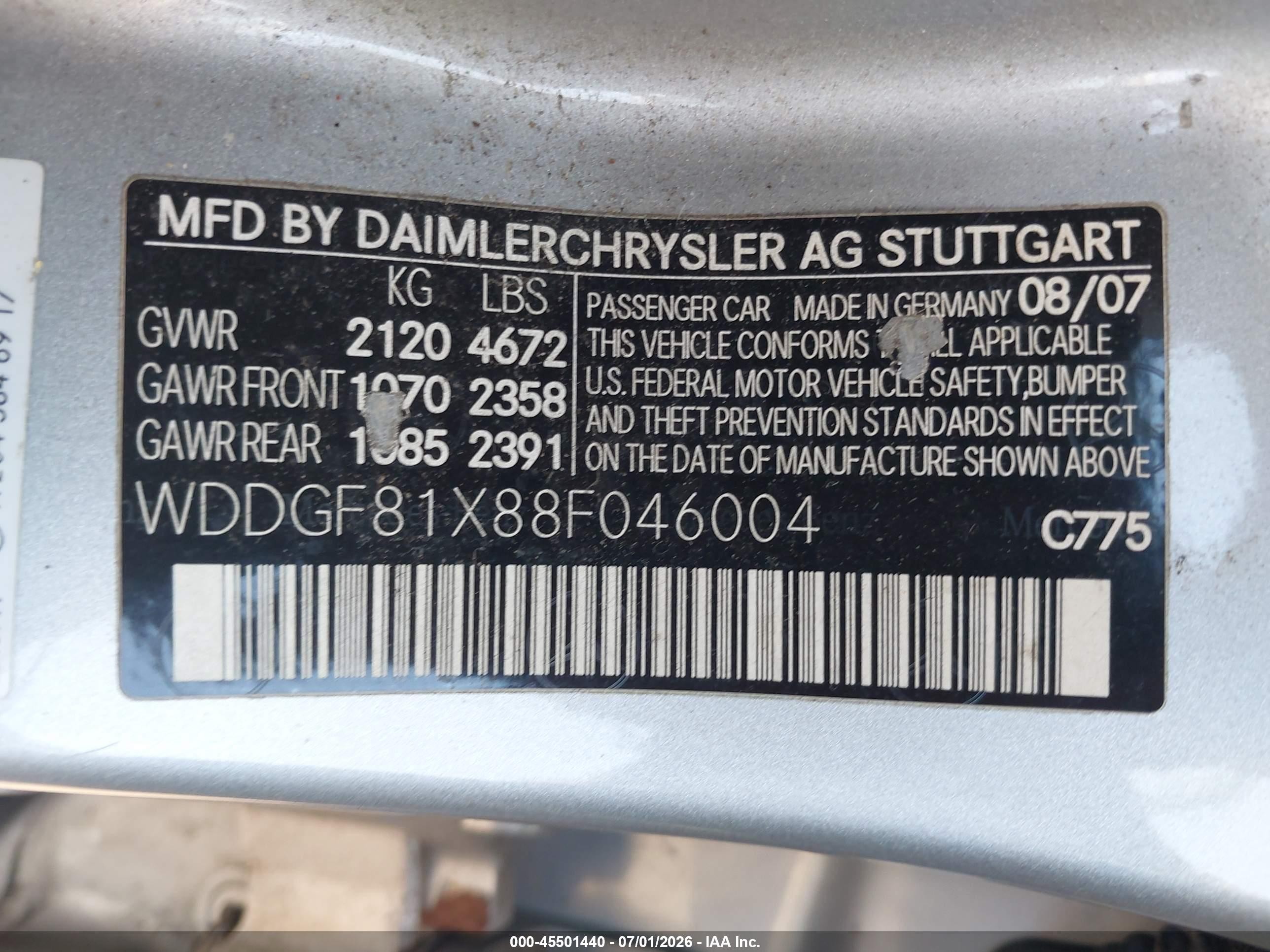 2008 Mercedes-benz C 300 Luxury 4matic/sport 4matic Gray vin: WDDGF81X88F046004