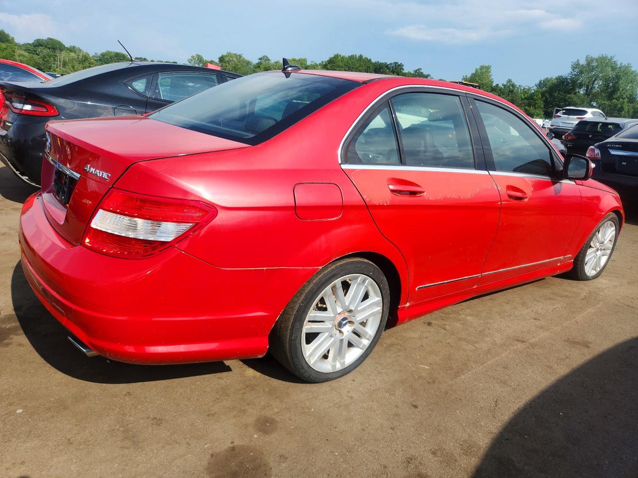 2009 Mercedes-benz C 300 4matic Red vin: WDDGF81X89R076197