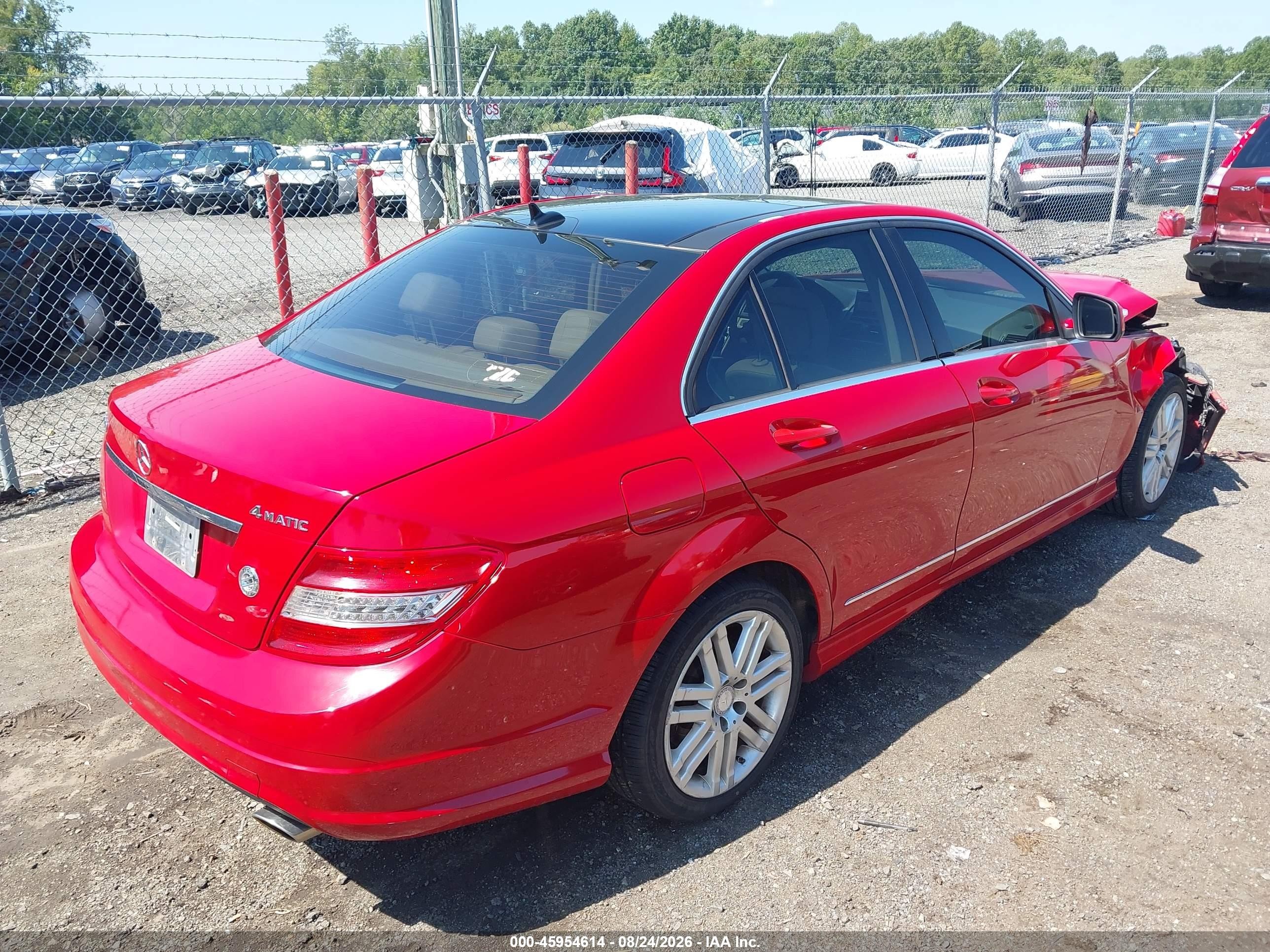 2009 Mercedes-benz C 300 Luxury 4matic/sport 4matic Red vin: WDDGF81X89R079472