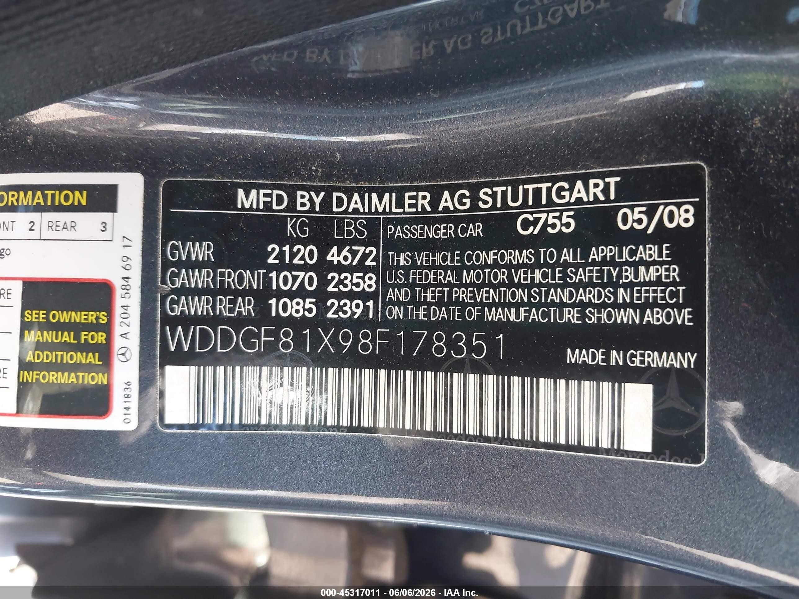 2008 Mercedes-benz C 300 Luxury 4matic/sport 4matic Серый vin: WDDGF81X98F178351