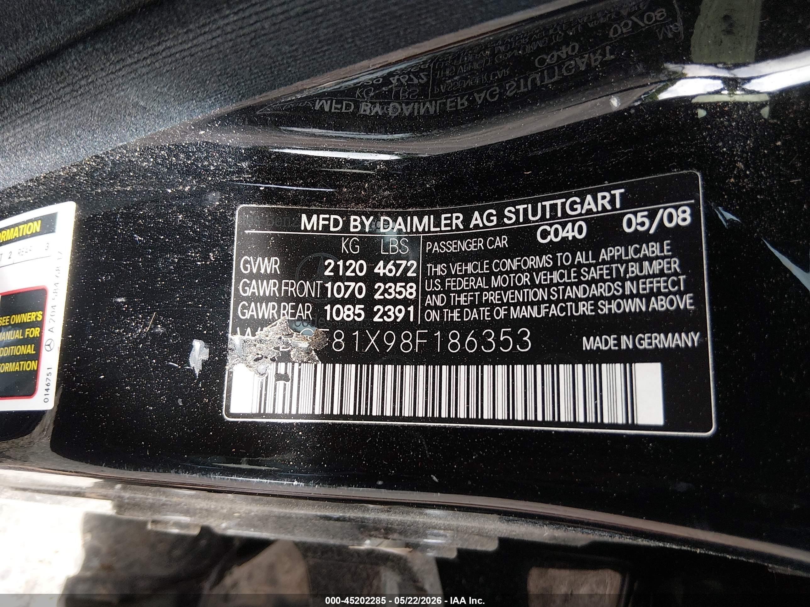 2008 Mercedes-benz C 300 Luxury 4matic/sport 4matic Черный vin: WDDGF81X98F186353
