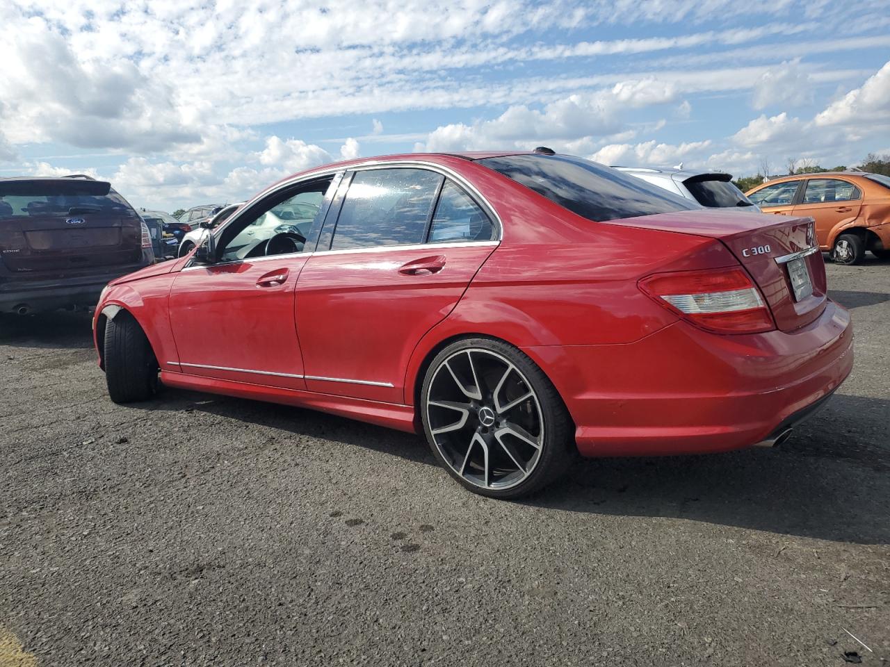 2009 Mercedes-benz C 300 4matic Red vin: WDDGF81X99F213603