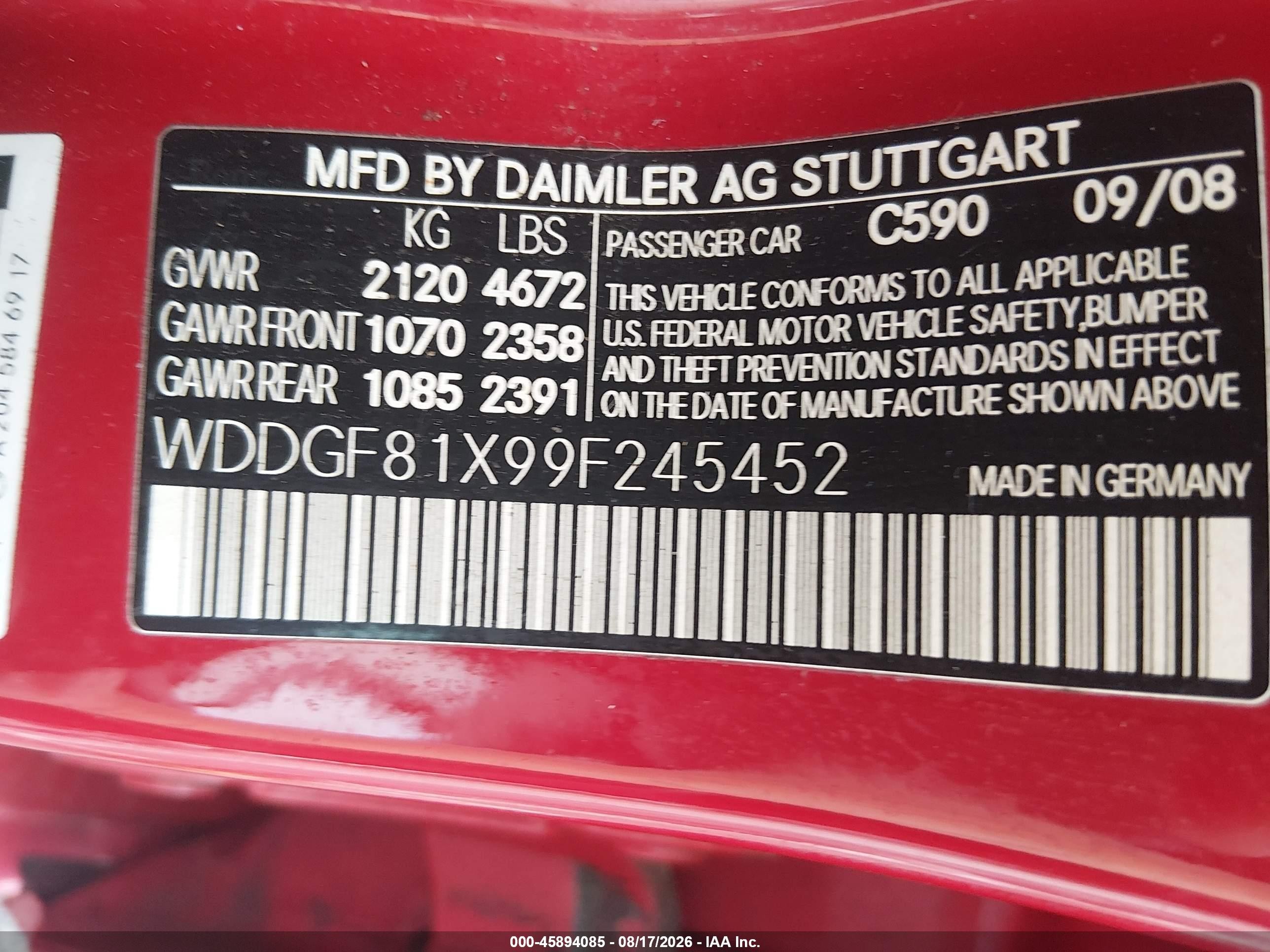 2009 Mercedes-benz C 300 Luxury 4matic/sport 4matic Red vin: WDDGF81X99F245452