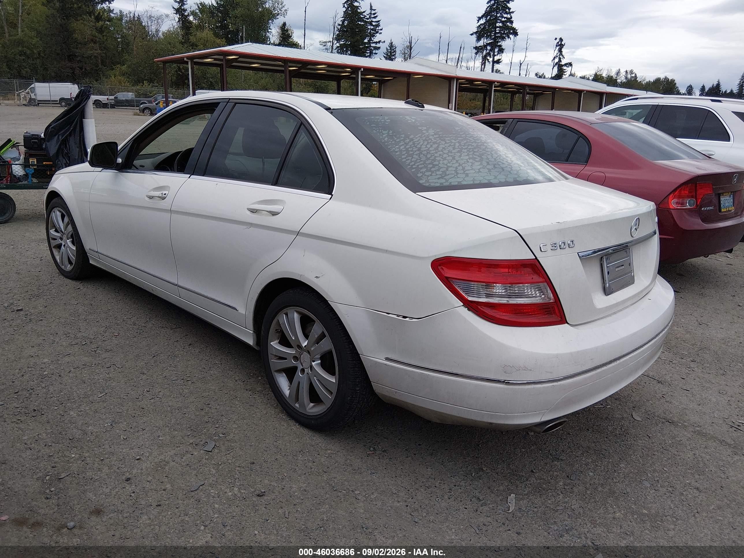 2009 Mercedes-benz C 300 Luxury 4matic White vin: WDDGF81X99F254586