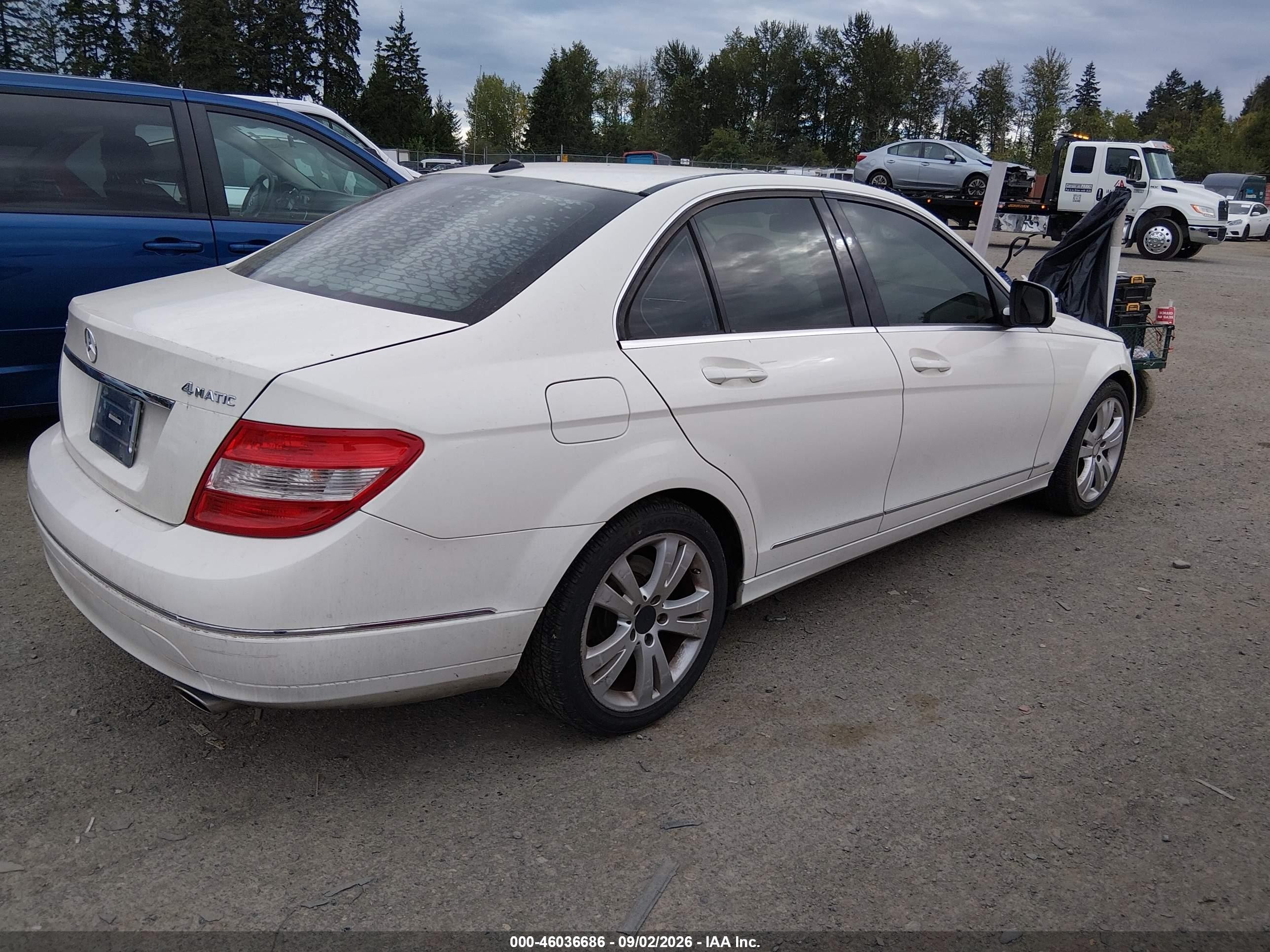 2009 Mercedes-benz C 300 Luxury 4matic White vin: WDDGF81X99F254586