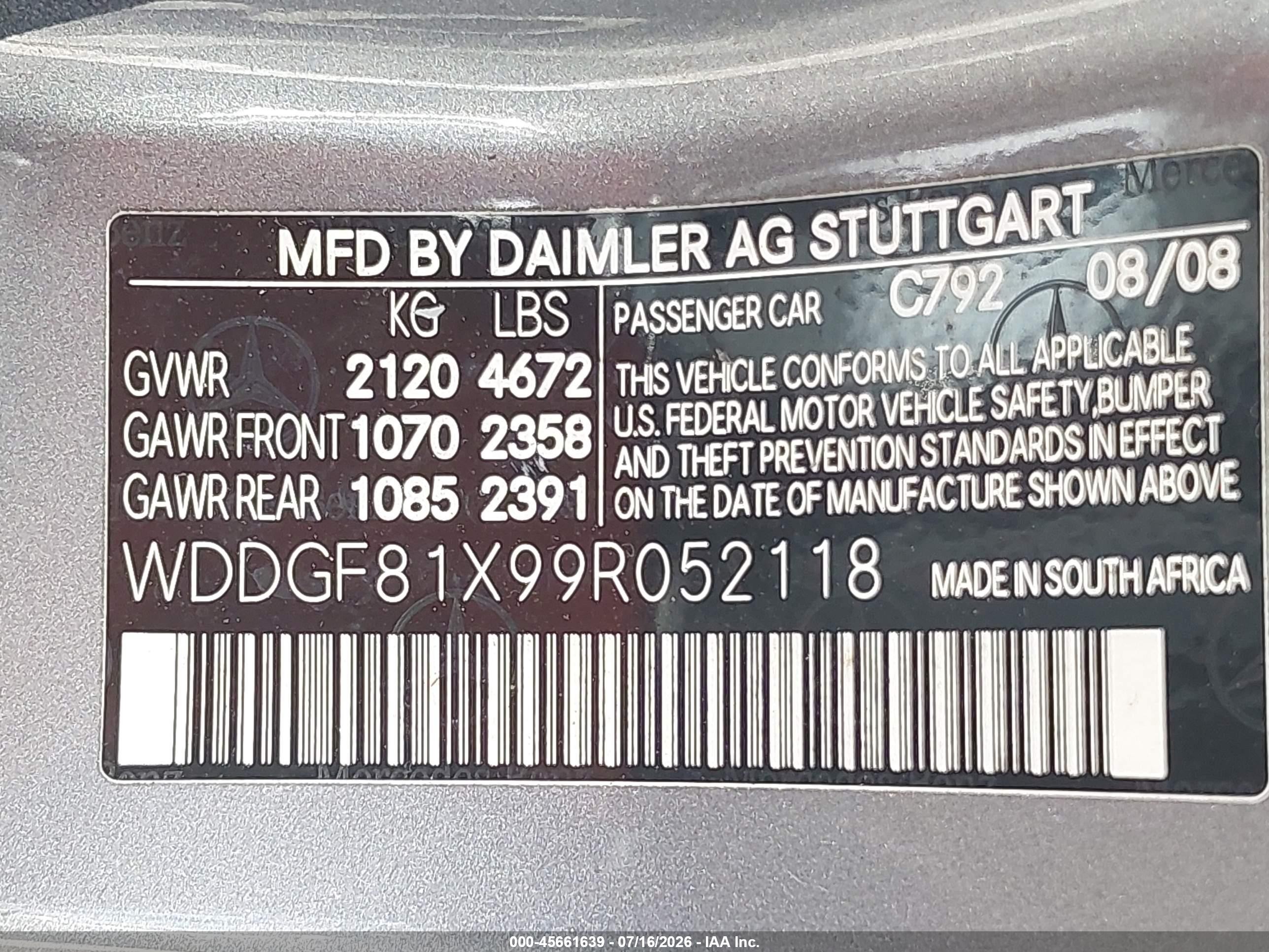 2009 Mercedes-benz C 300 Sport 4matic Gray vin: WDDGF81X99R052118