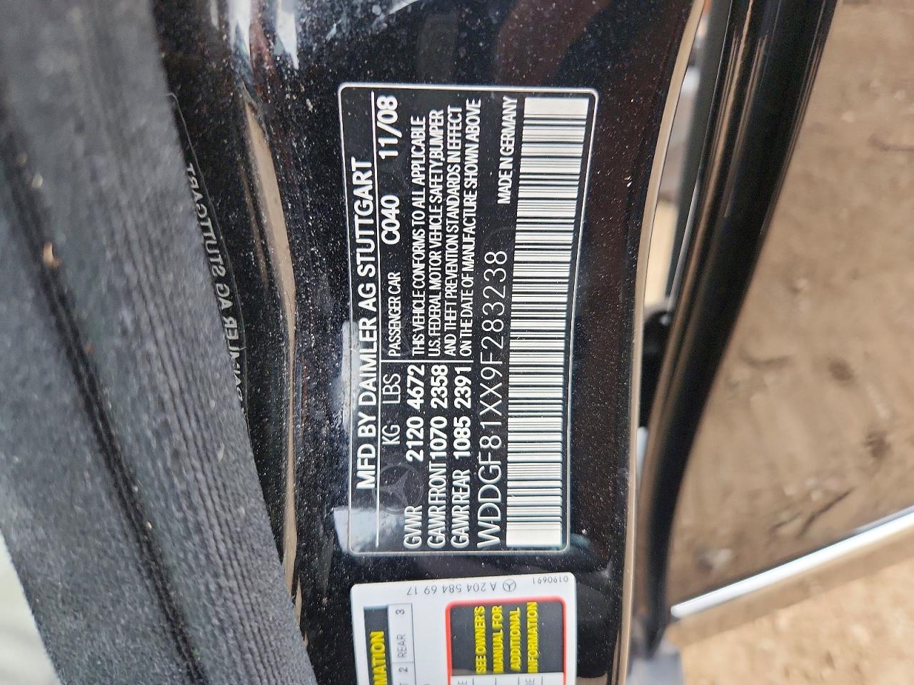 2009 Mercedes-benz C 300 4matic Black vin: WDDGF81XX9F283238