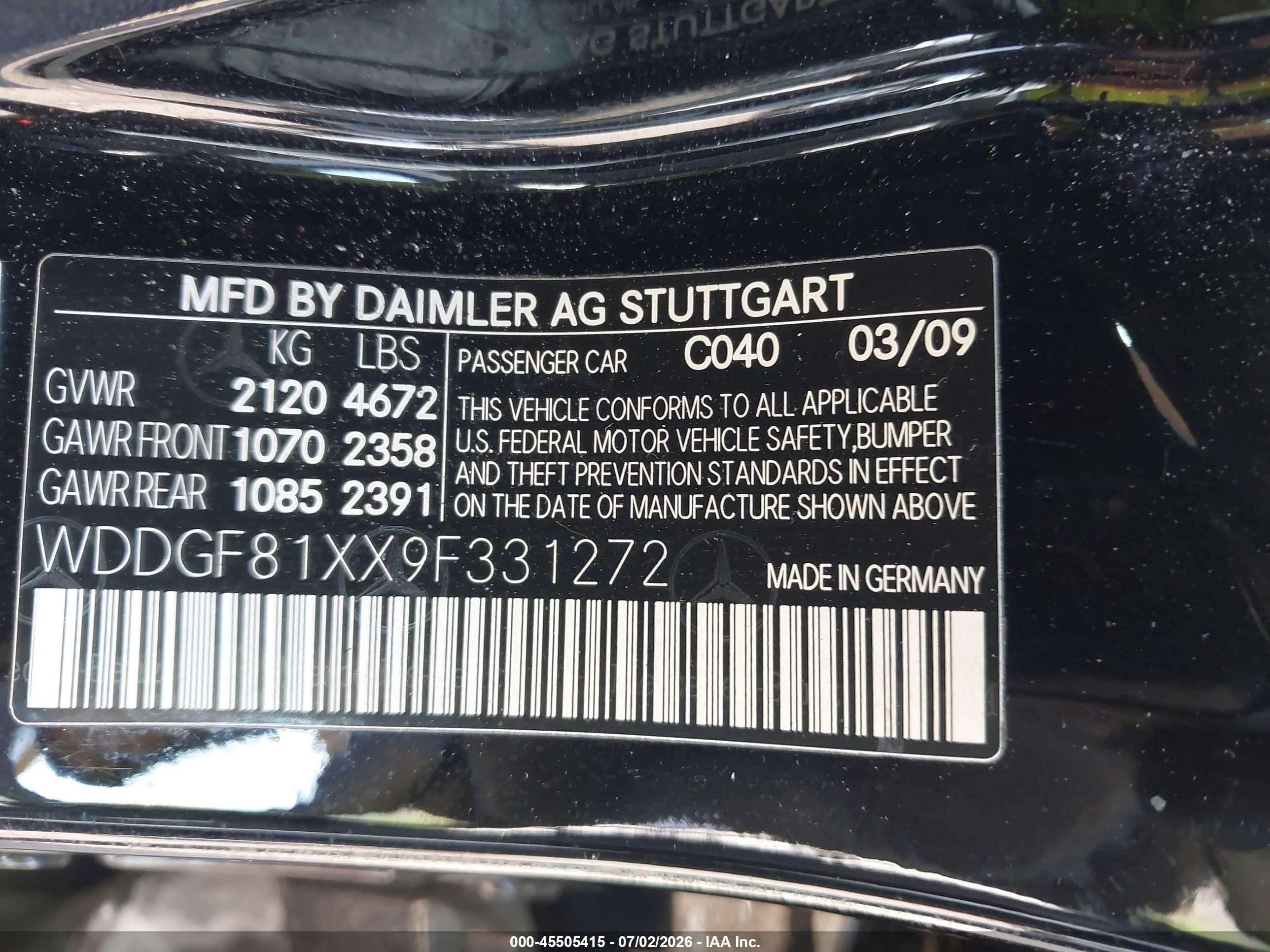 2009 Mercedes-benz C 300 Luxury 4matic/sport 4matic Black vin: WDDGF81XX9F331272