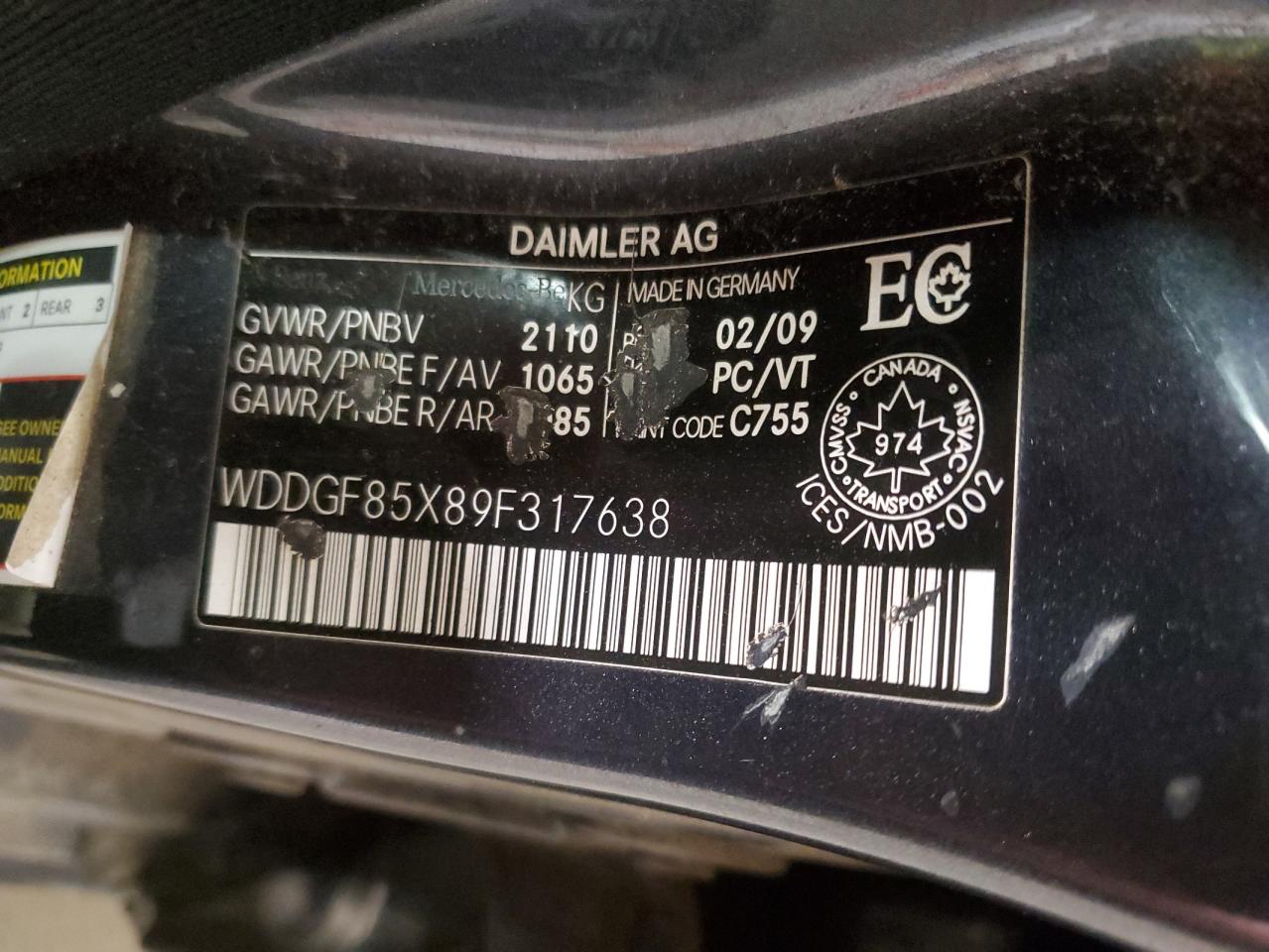 2009 Mercedes-benz C 230 4matic Gray vin: WDDGF85X89F317638