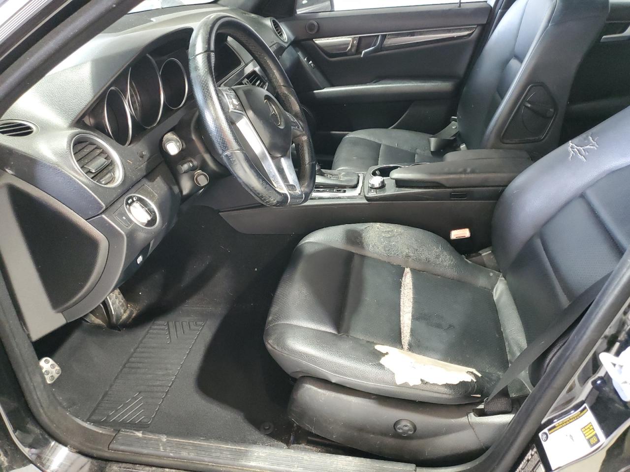 2014 Mercedes-benz C 300 4matic Black vin: WDDGF8AB0ER317362 Damage: Left Front Seat Cushion, Torn, > 12 Inches
