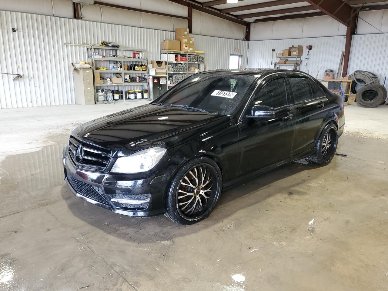 2014 Mercedes-benz C 300 4matic Black vin: WDDGF8AB0ER317362 Damage: Left Front Fender, Heavy Scratch, 1 To 2 Inches